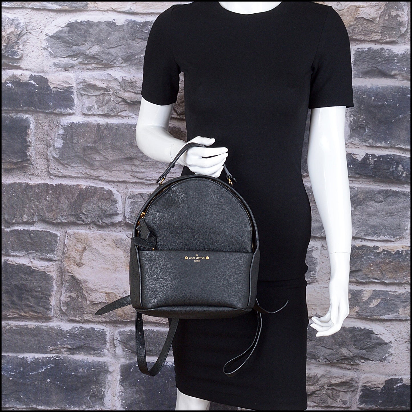 RDC14715 LOUIS VUITTON Black Empreinte Sorbonne Backpack