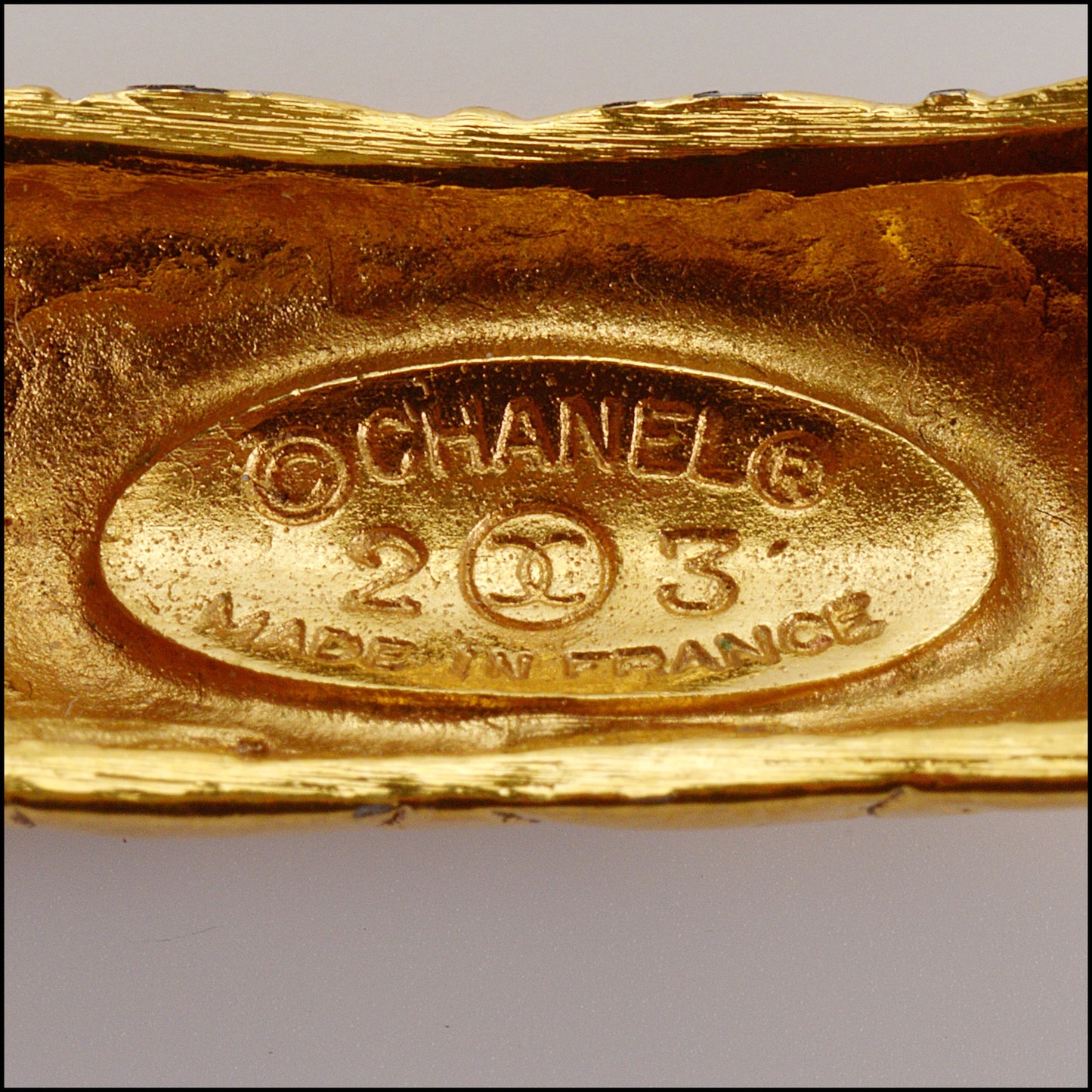 RDC14271 Authentic CHANEL Vintage Golden Woven CC Bangle Bracelet