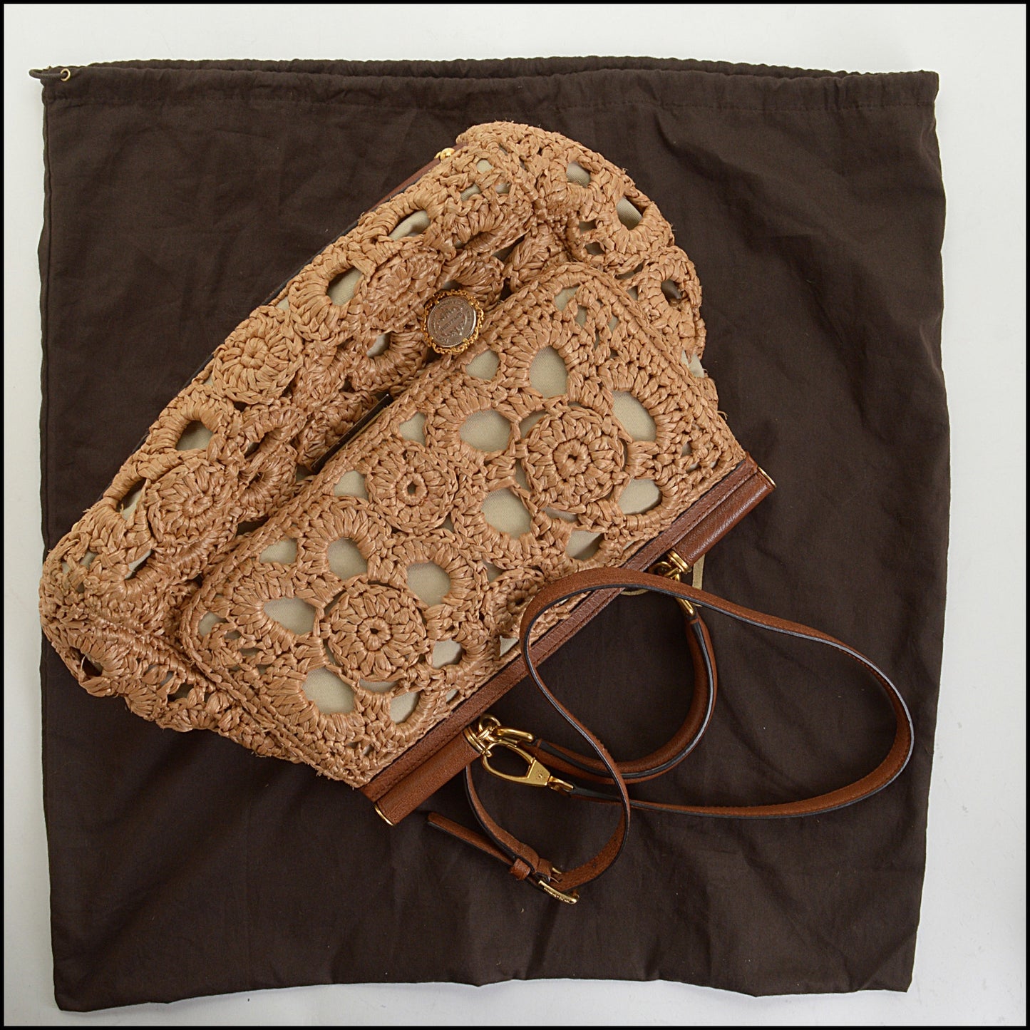 RDC14654 DOLCE & GABBANA Raffia Straw Miss Sicily Bag