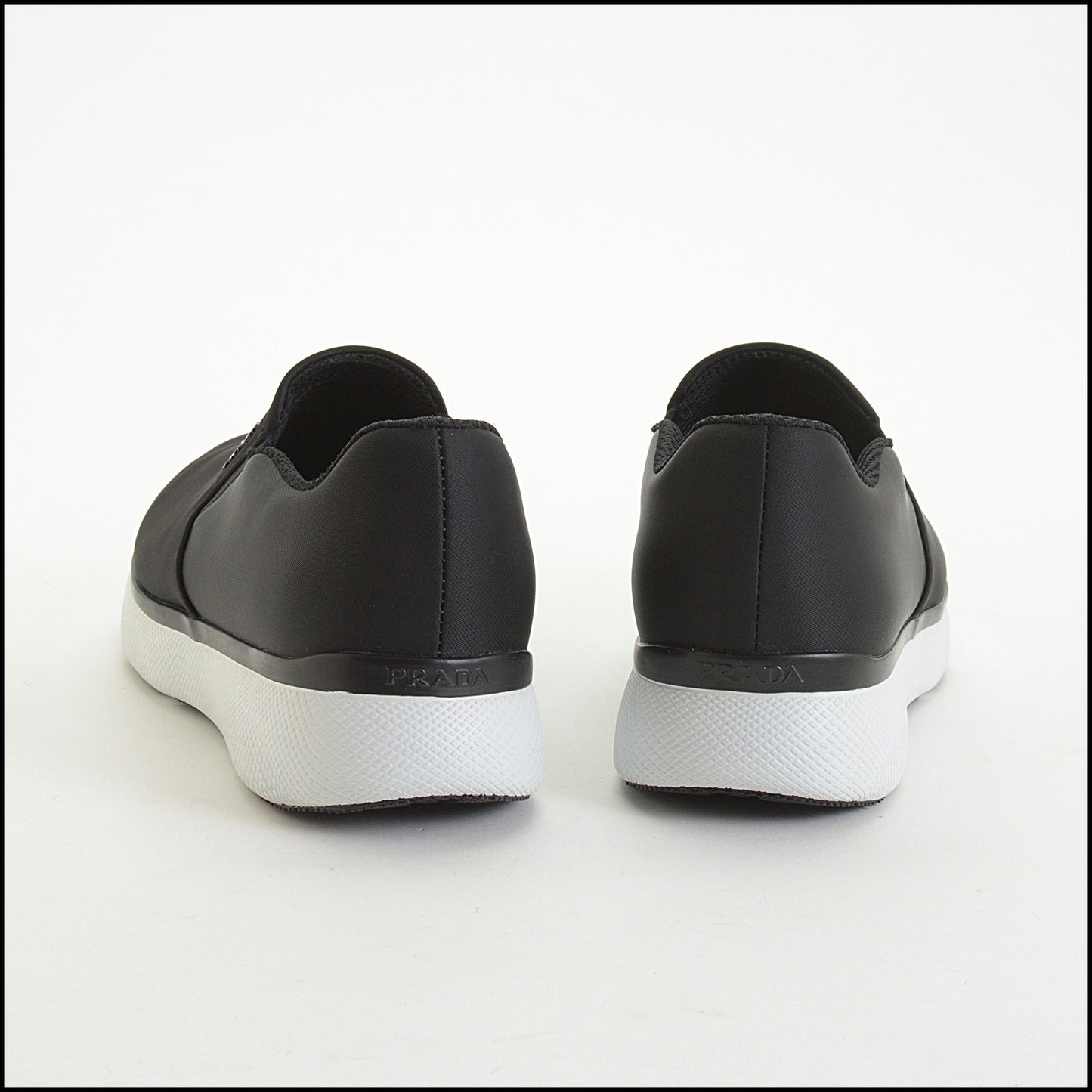 RDC14831 PRADA Black Re-Nylon Slip-on Sneakers size 37