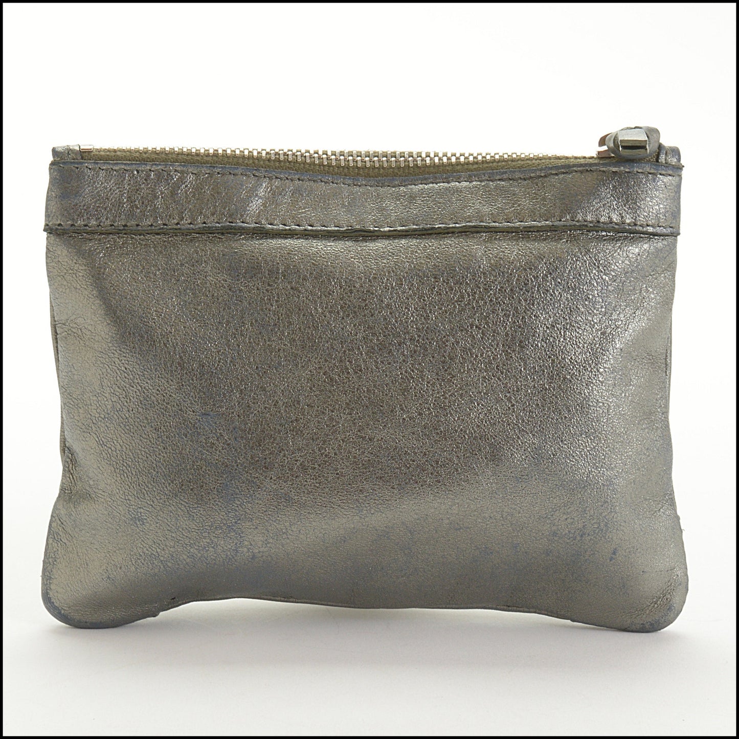 RDC14520 BALENCIAGA FW '07 Holiday Olive Metallic Lambskin Coin Pouch Mini Purse
