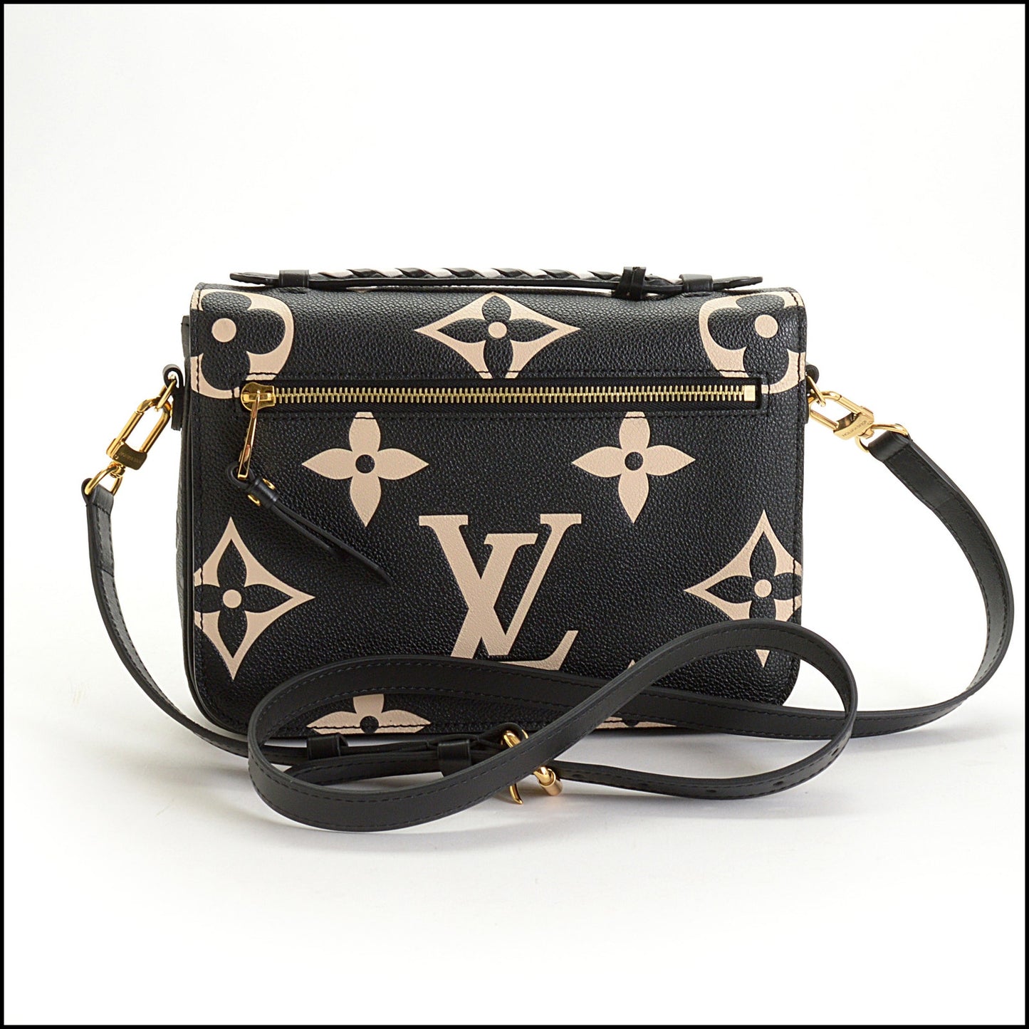 RDC14930 LOUIS VUITTON 2020 Black/Creme Empreinte Giant Monogram Crafty Pochette Metis