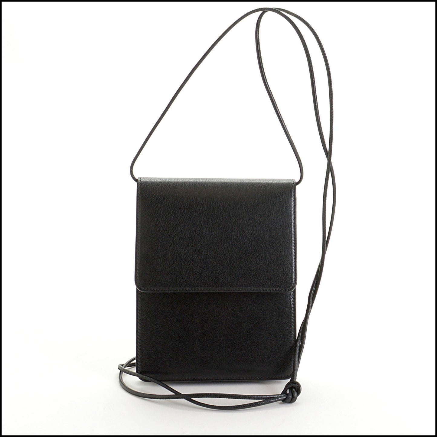 RDC14503 THE ROW Black Leather Belt Pouch Bag