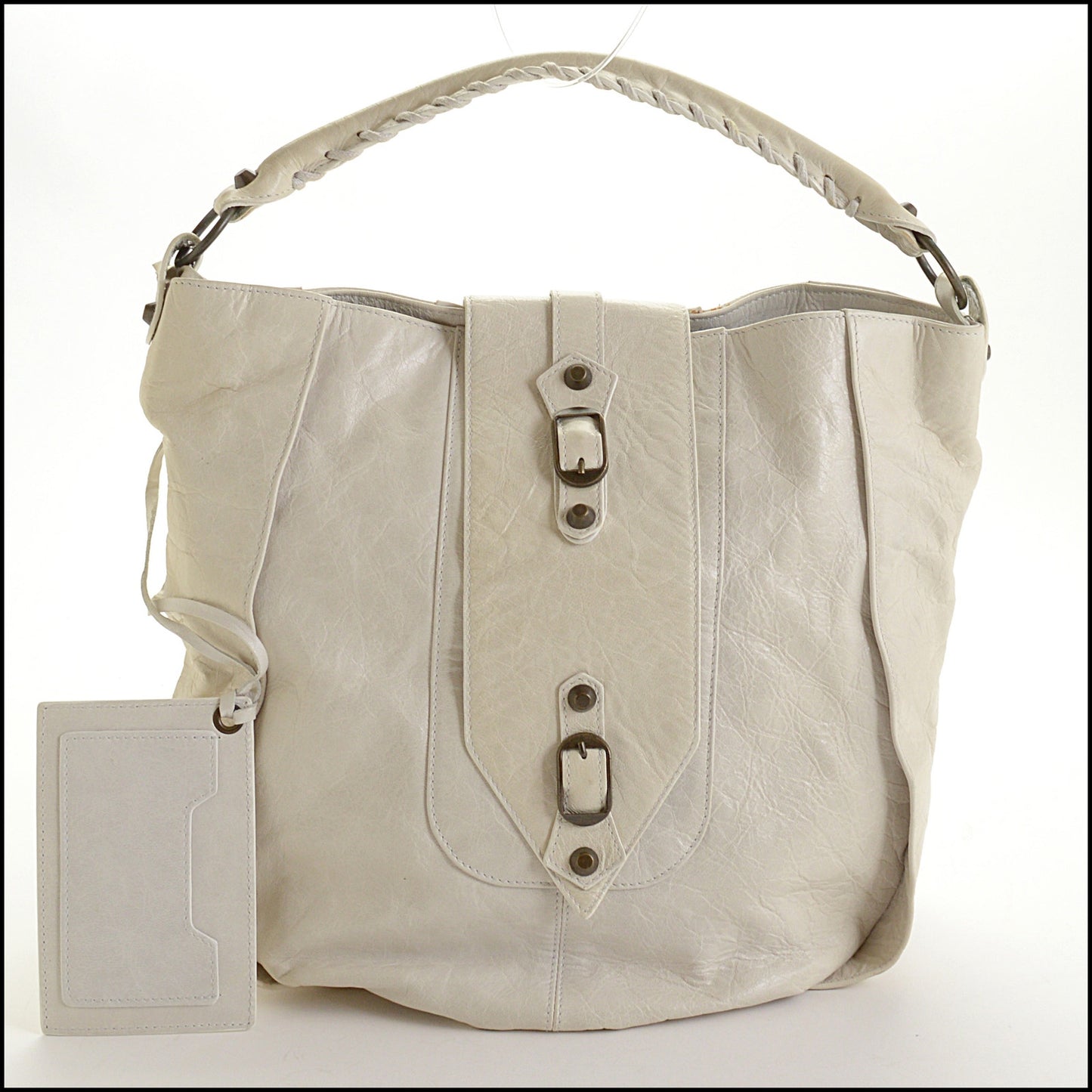 RDC14524 BALENCIAGA SS '06 Blanc White Chevre Leather Classic Shrug Hobo Bag