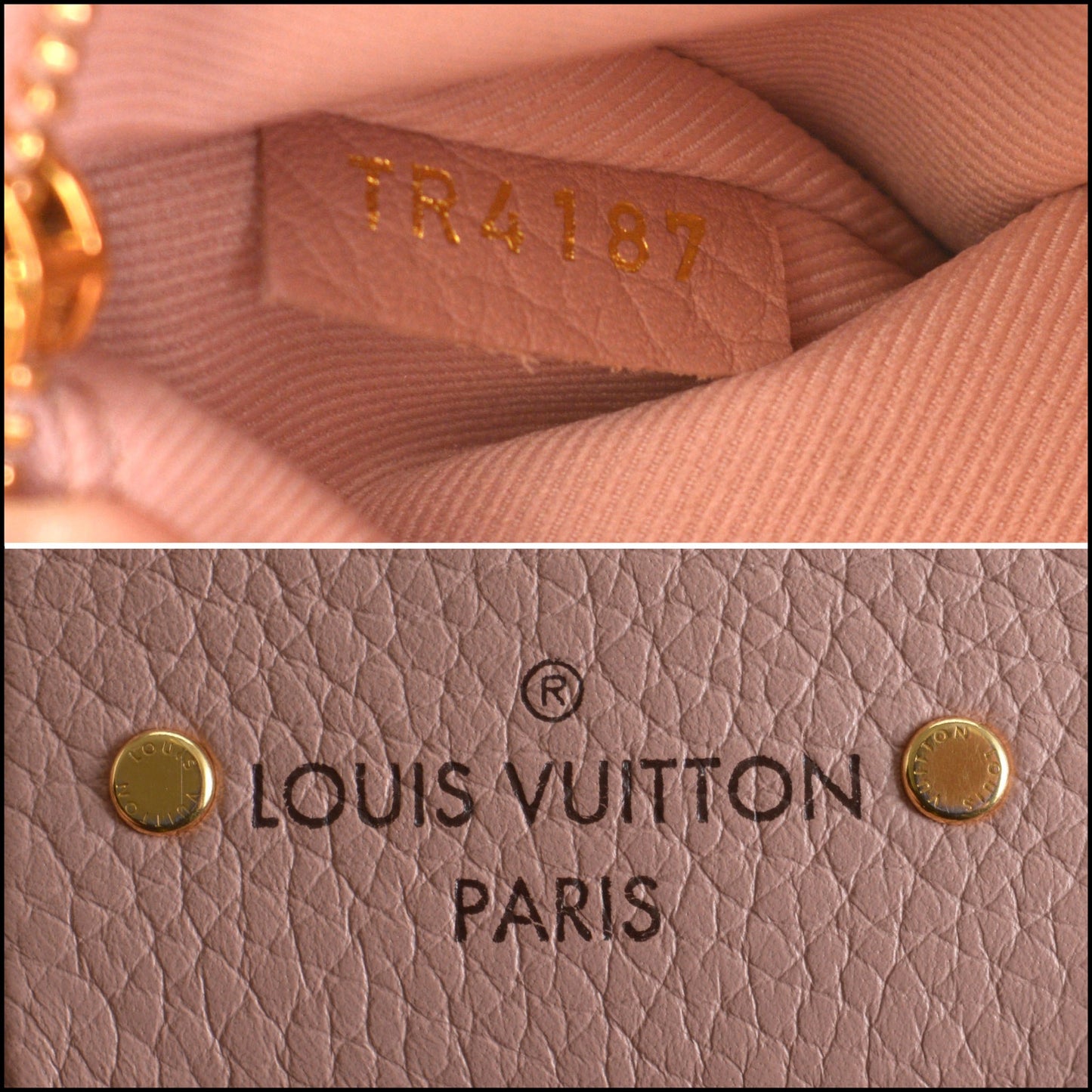 RDC14848 LOUIS VUITTON Damier Ebene & Magnolia Pink Leather Handbag