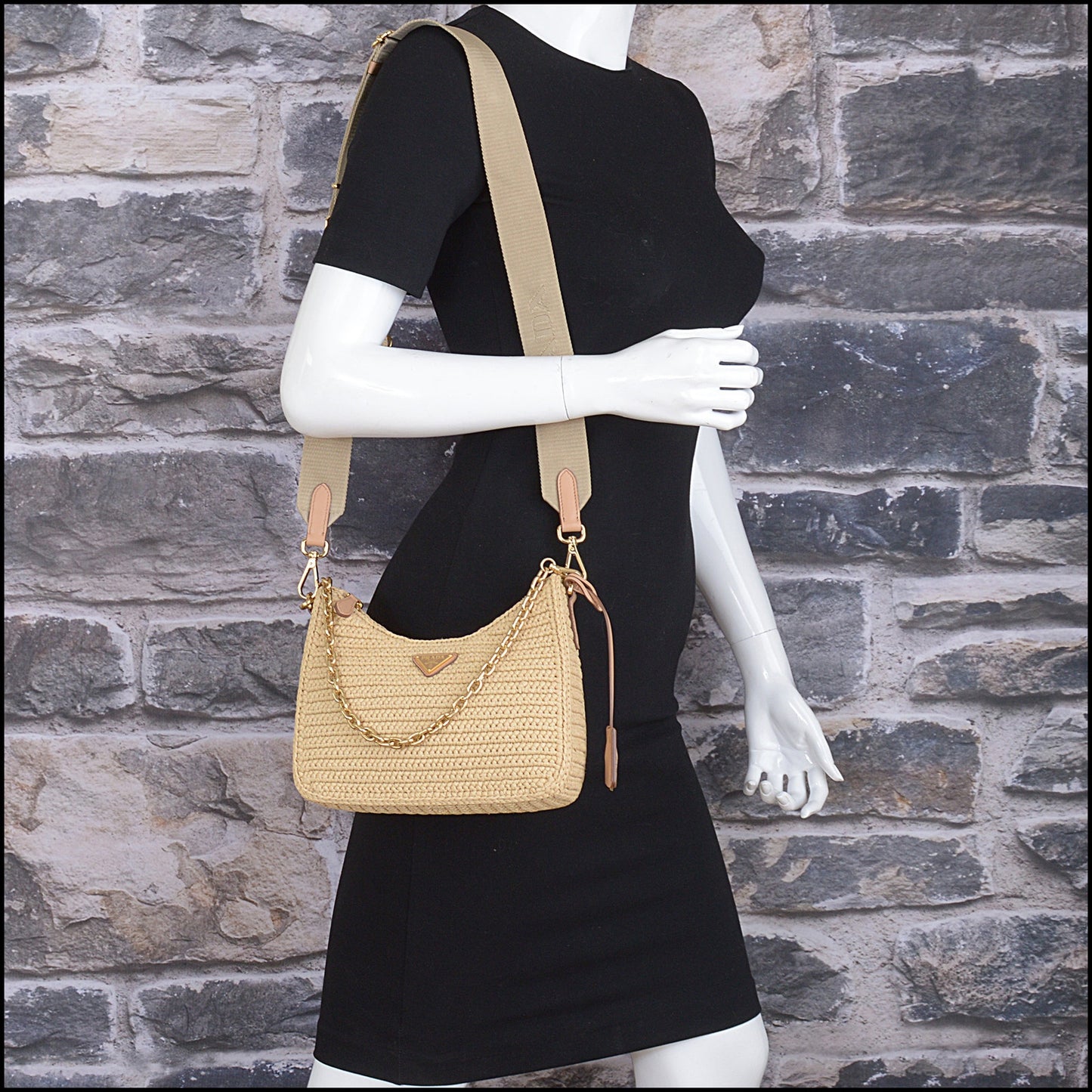 RDC15412 PRADA Raffia Re-Edition '05 Shoulder Bag