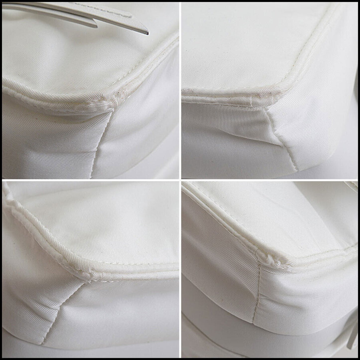 RDC13463 Authentic PRADA White Padded Re-Nylon Small Shoulder Bag