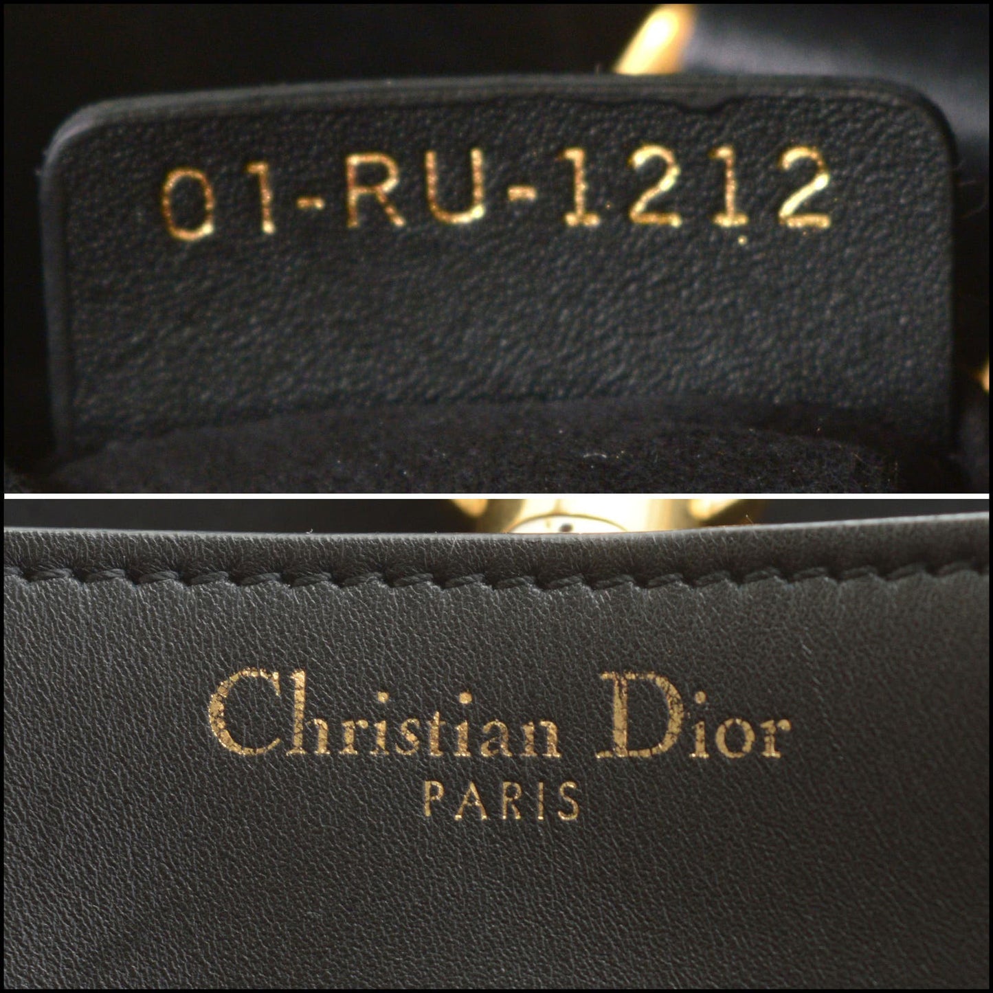 RDC13863 Authentic DIOR Black Leather Knotted Hobo Bucket Bag