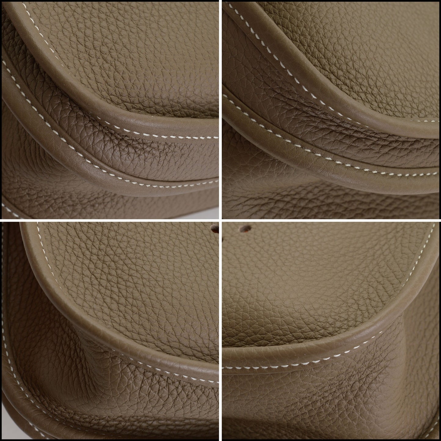 RDC14917 HERMES 2021 Etoupe/Taupe Clemence Leather Evelyne III 29 Pocket Crossbody Bag