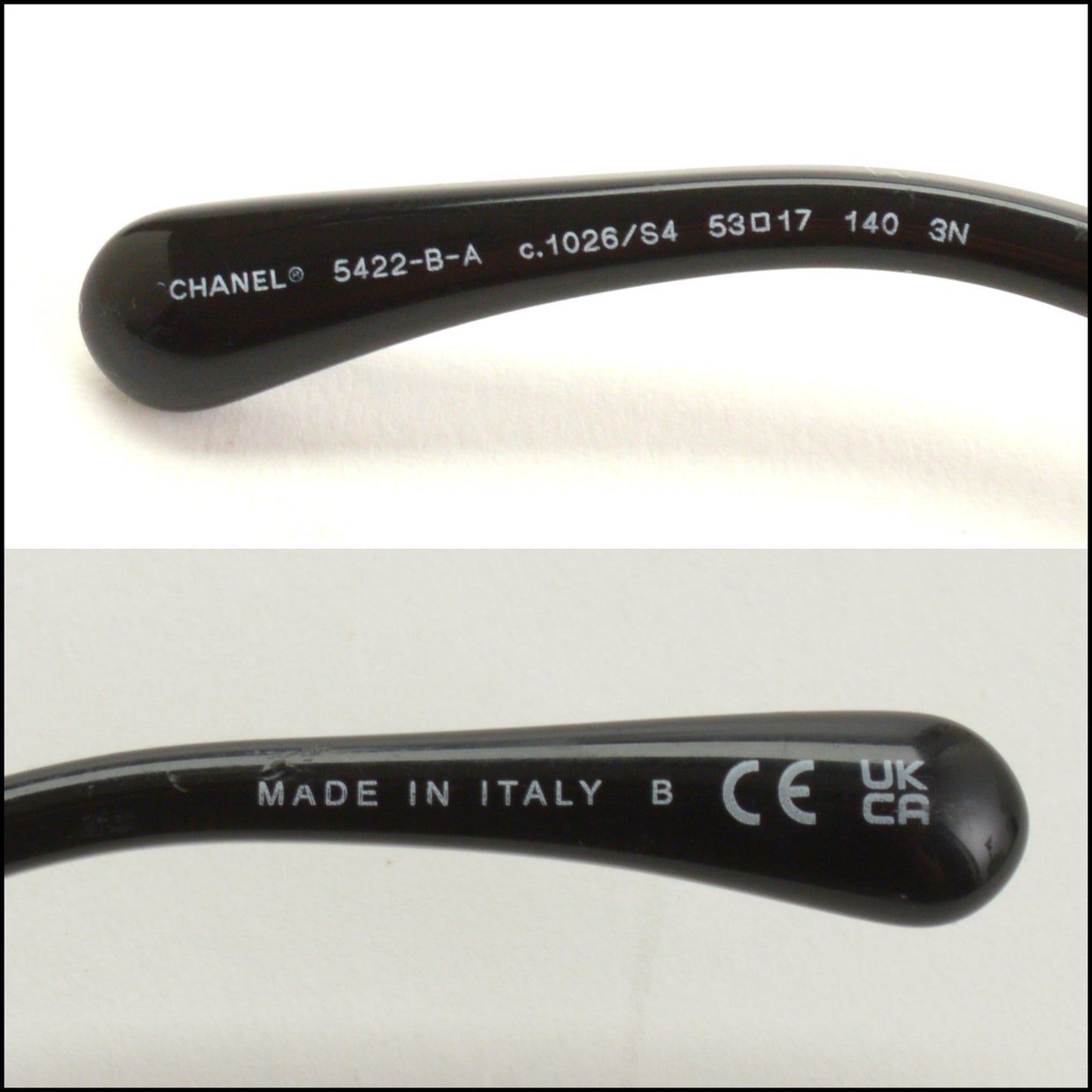 RDC15273 CHANEL Black/White Crystal Logo Sunglasses
