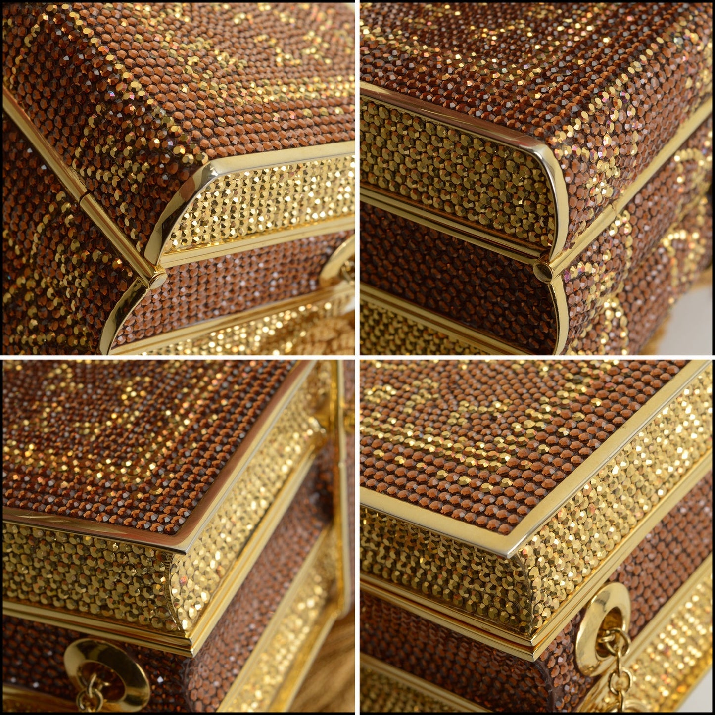 RDC14833 JUDITH LEIBER Full Crystal 3 Books Miniaudiere Bag