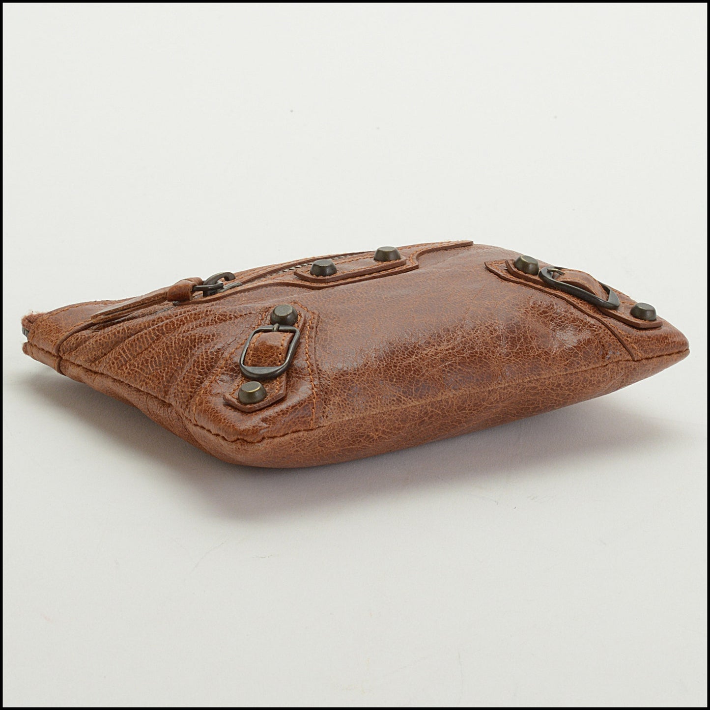 RDC14519 BALENCIAGA SS '09 Autumn Brown Lambskin Coin Pouch Mini Purse