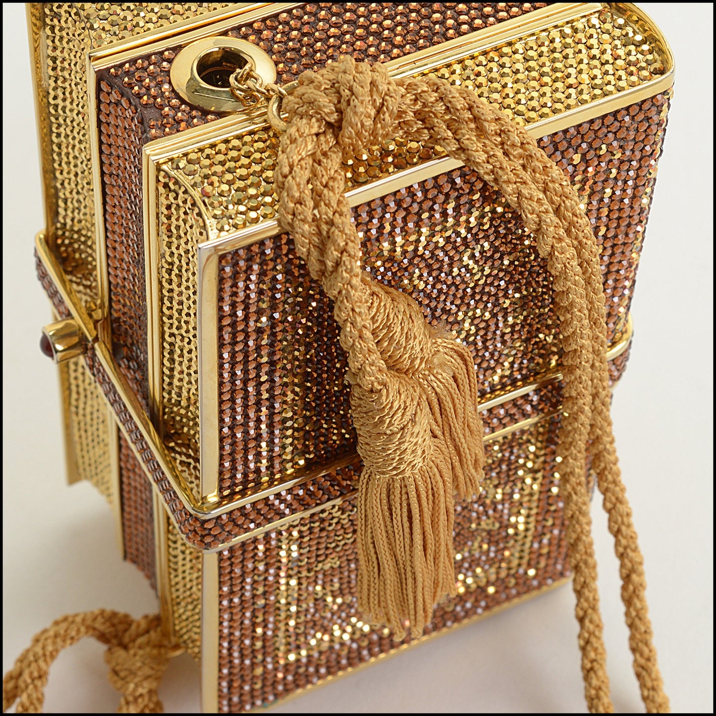 RDC14833 JUDITH LEIBER Full Crystal 3 Books Miniaudiere Bag