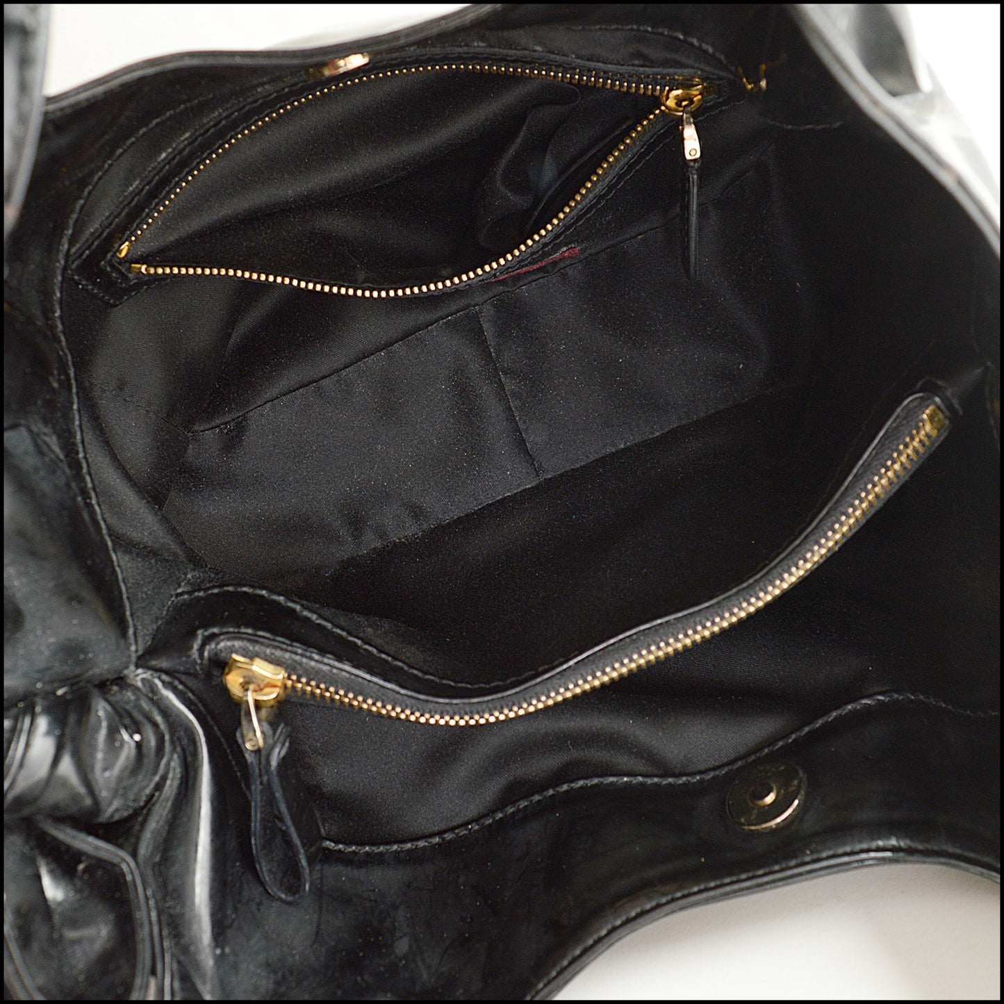 RDC14617 VALENTINO Black Patent Mini Bow Bag