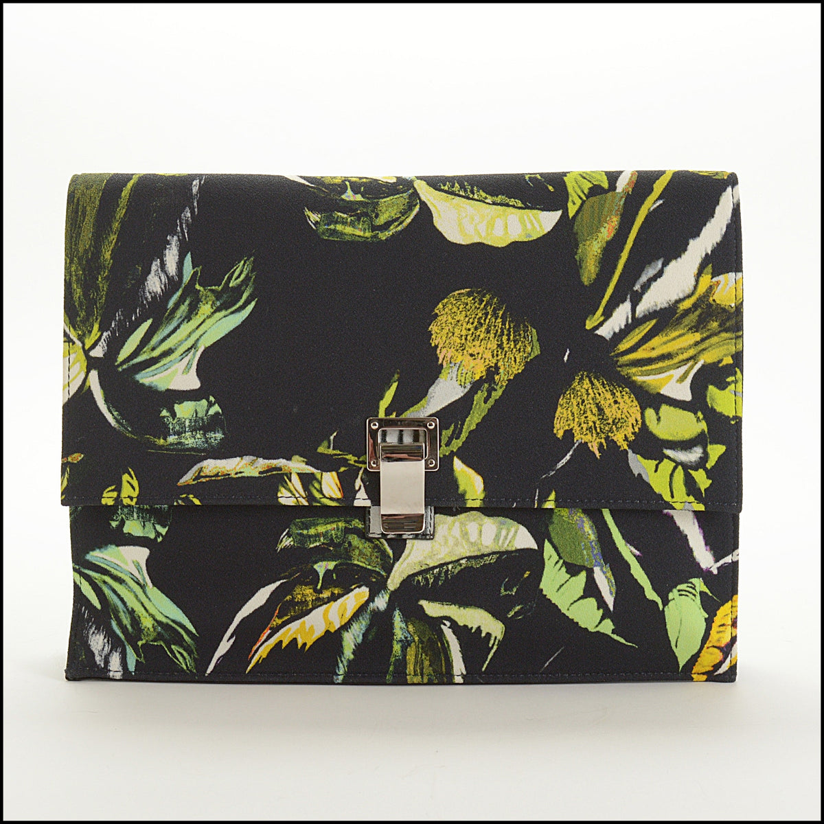 RCD15635 PROENZA SCHOULER 2016 Black/Green Floral Clutch