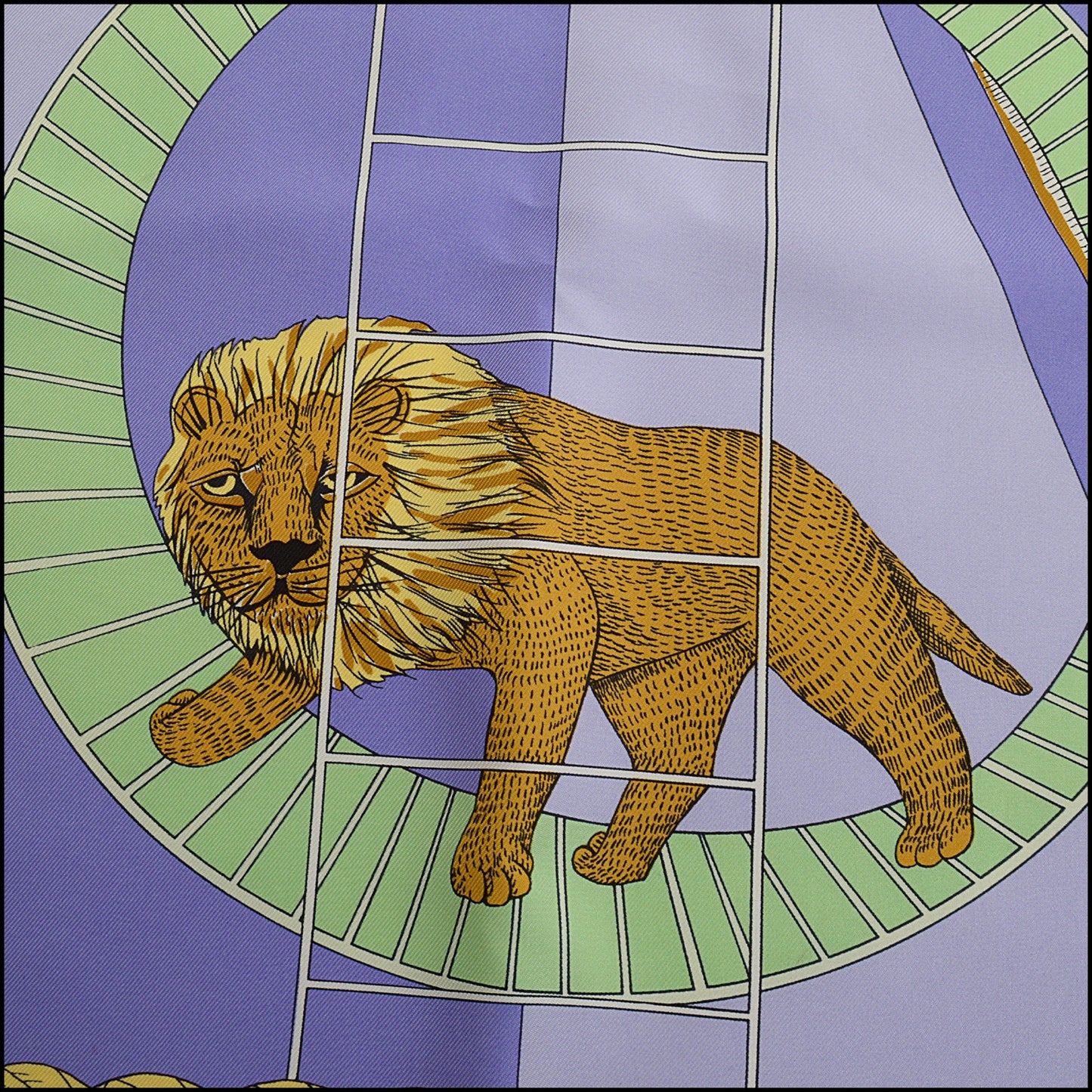 RDC14864 HERMES Vintage Circus Theme Silk Scarf