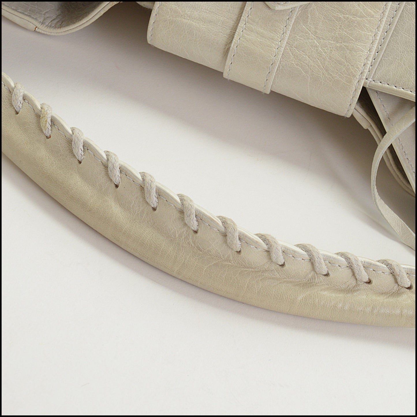 RDC14524 BALENCIAGA SS '06 Blanc White Chevre Leather Classic Shrug Hobo Bag
