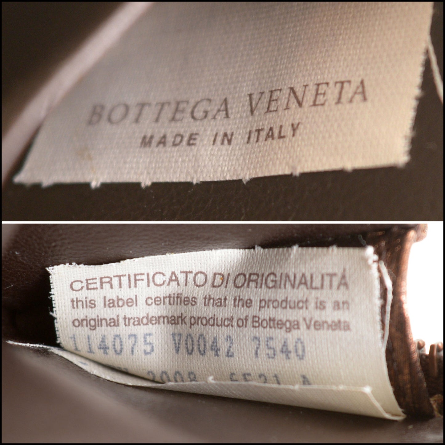 RDC14827 BOTTEGA VENETA 2008 Bronze Intrecciato Zipped Card Case Wallet