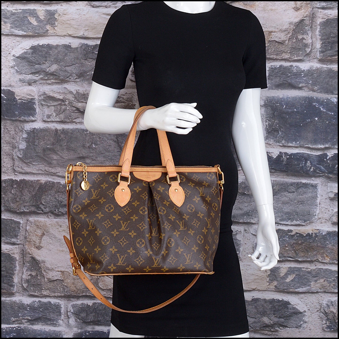 RDC15535 LOUIS VUITTON 2013 Brown LV Monogram Canvas Palermo PM Bag