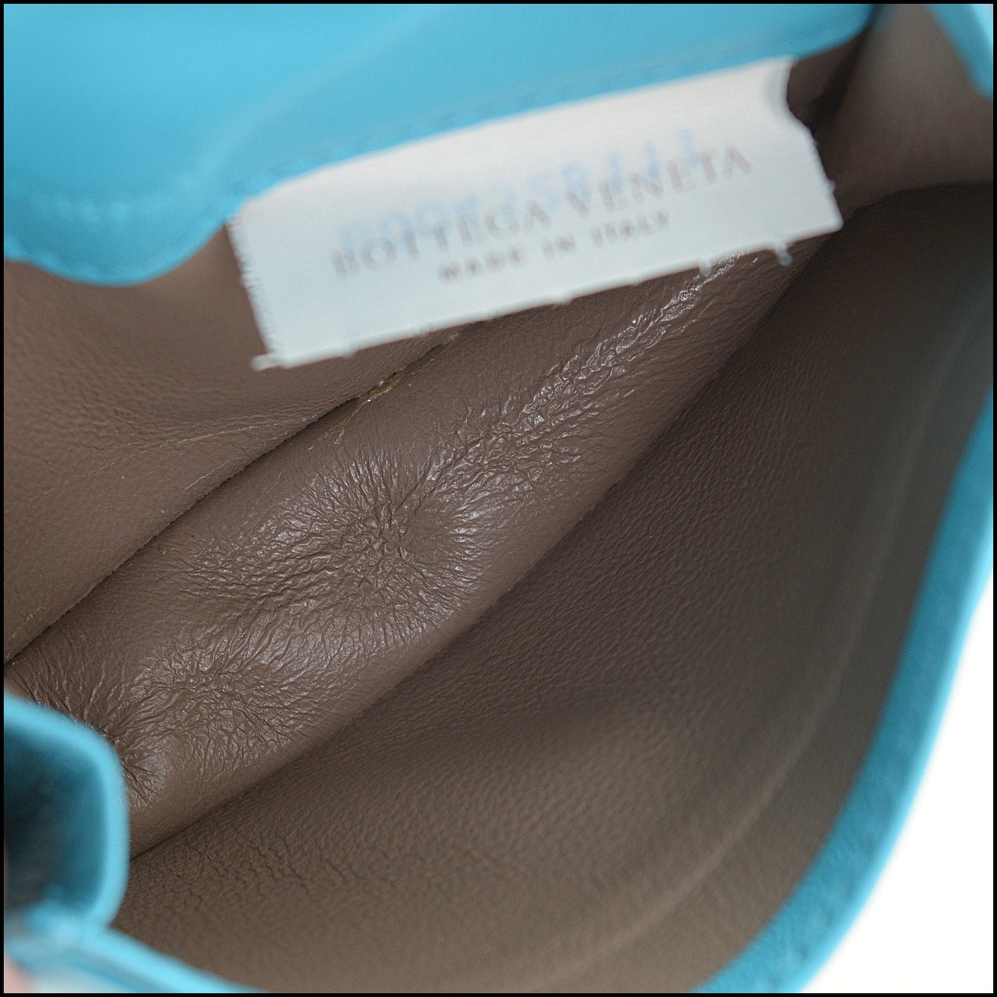 RDC14828 BOTTEGA VENETA Turquoise Nappa Leather Intrecciato Card Wallet