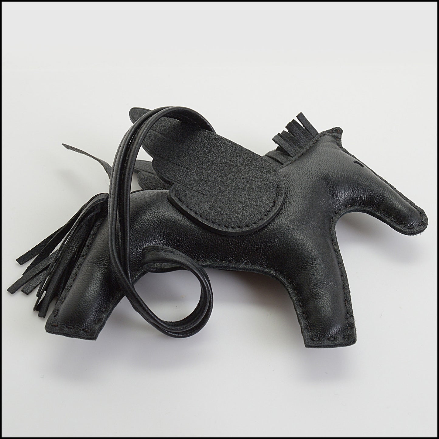 RDC14846 HERMES Black Lambskin Med. Rodeo Pegase
