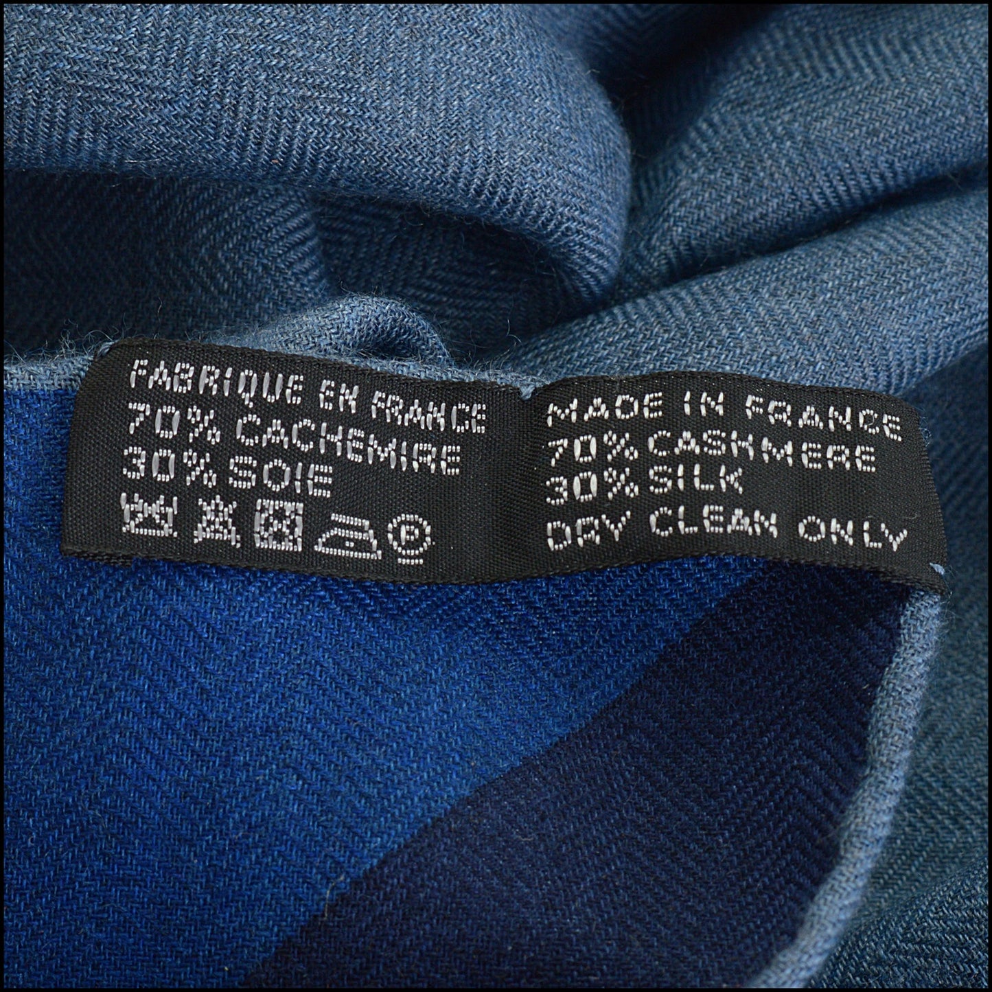 RDC14626 HERMES Blue Multi Cashmere Silk Encadre Giant 140cm Scarf
