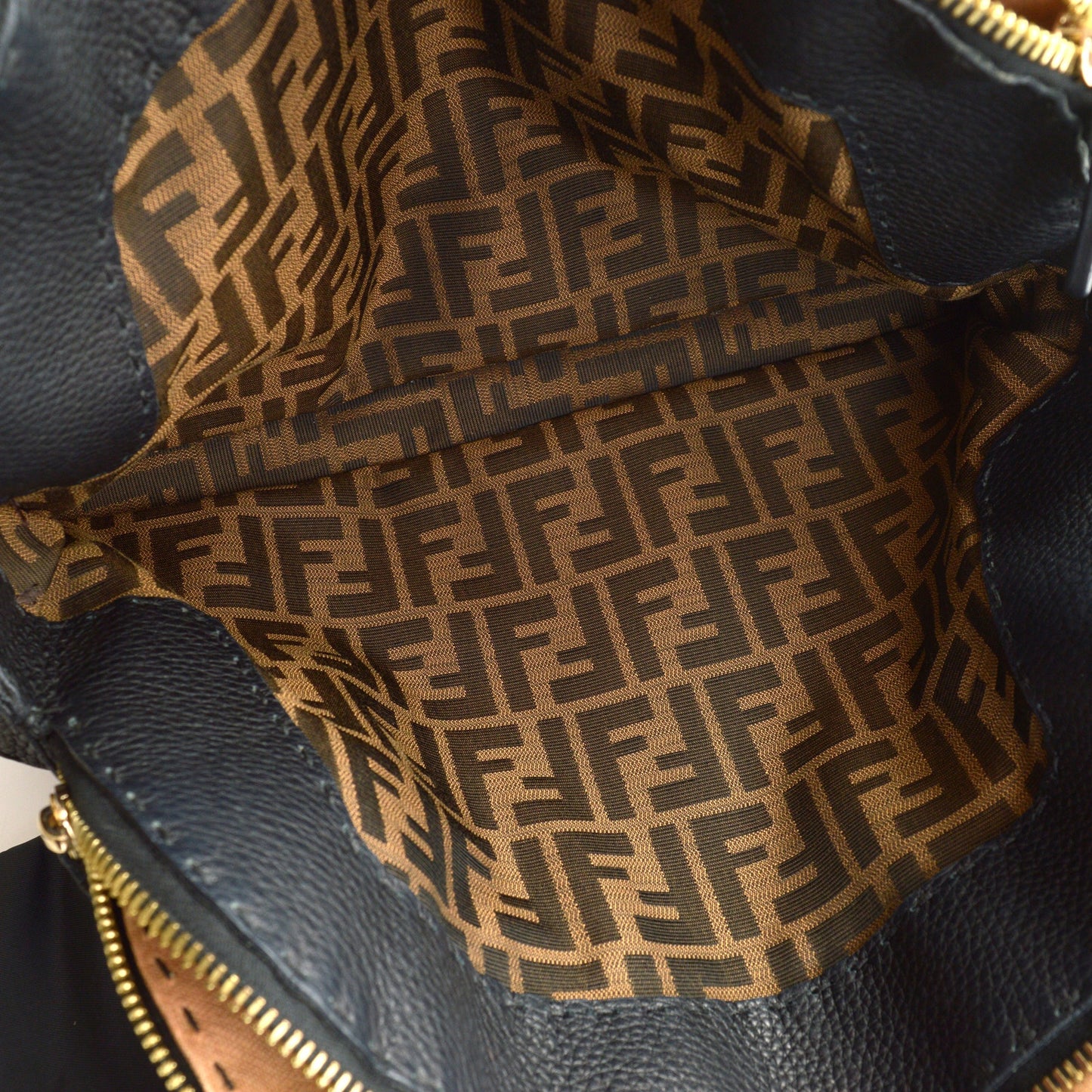 RDC14493 Fendi Selleria Black Pebbled Leather Dome Bag