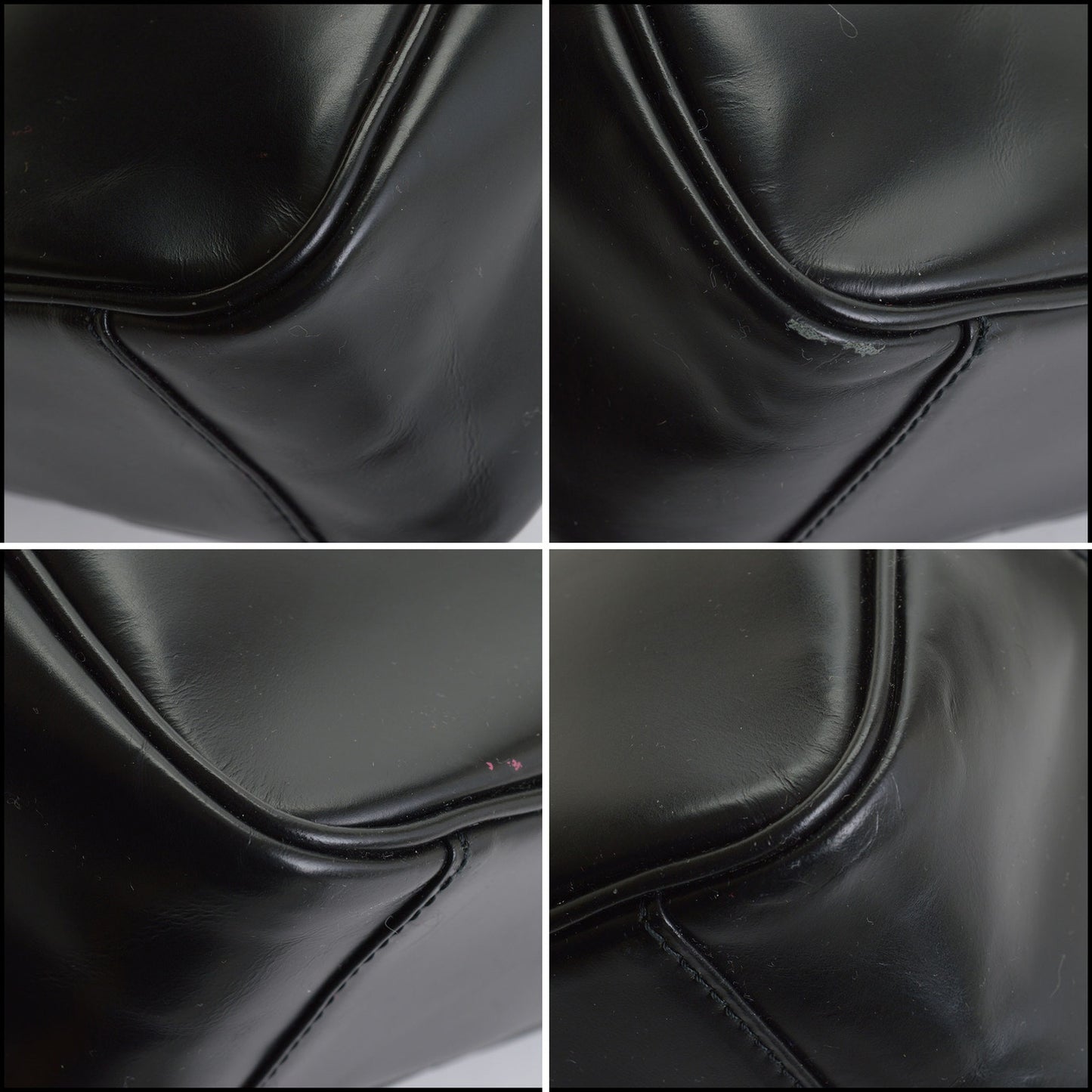 RDC14319 Authentic COMME DE GARCONS Black Leather Handbag