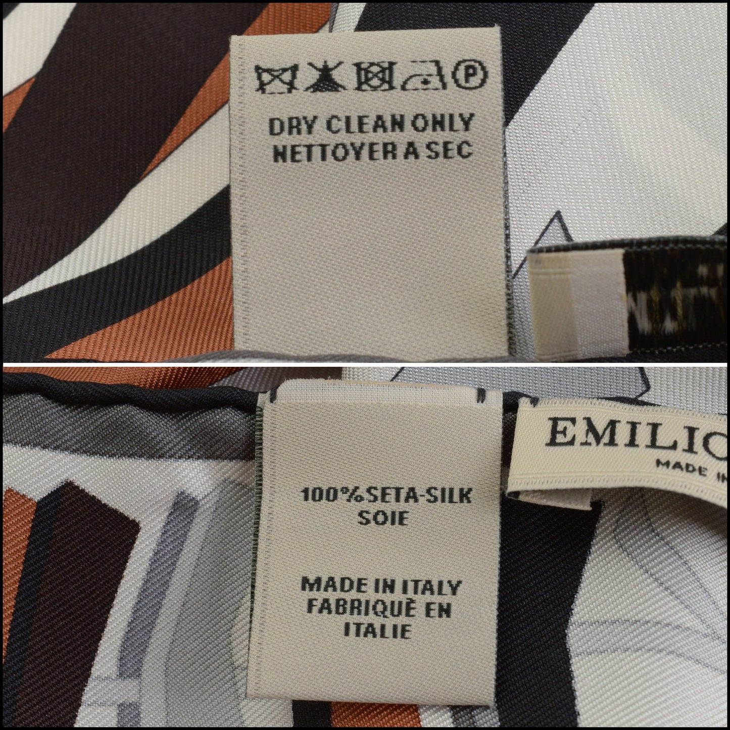 RDC14296 Authentic EMILIO PUCCI Multicolor Concentric lines Square Silk Scarf
