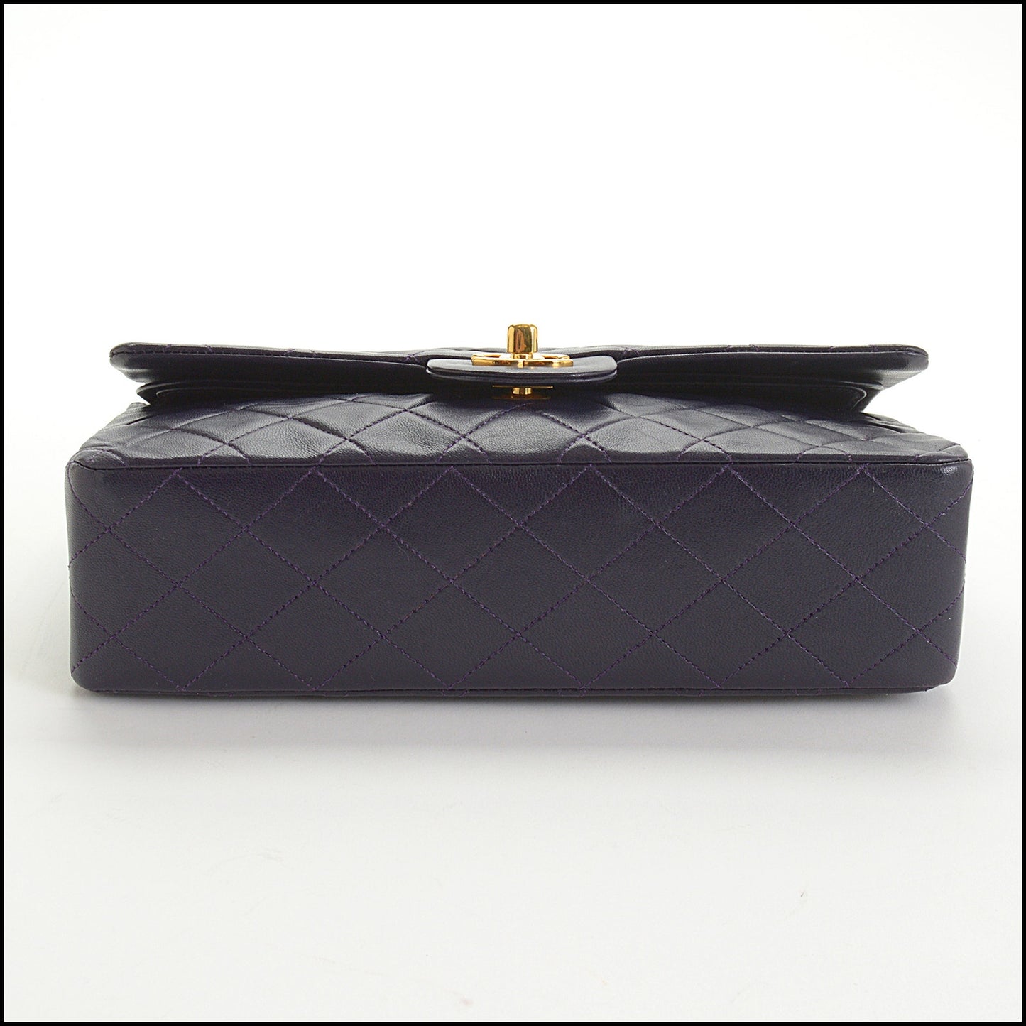 RDC14478 Chanel '89-'91 Eggplant Lambskin Classic Medium Double Flap Bag