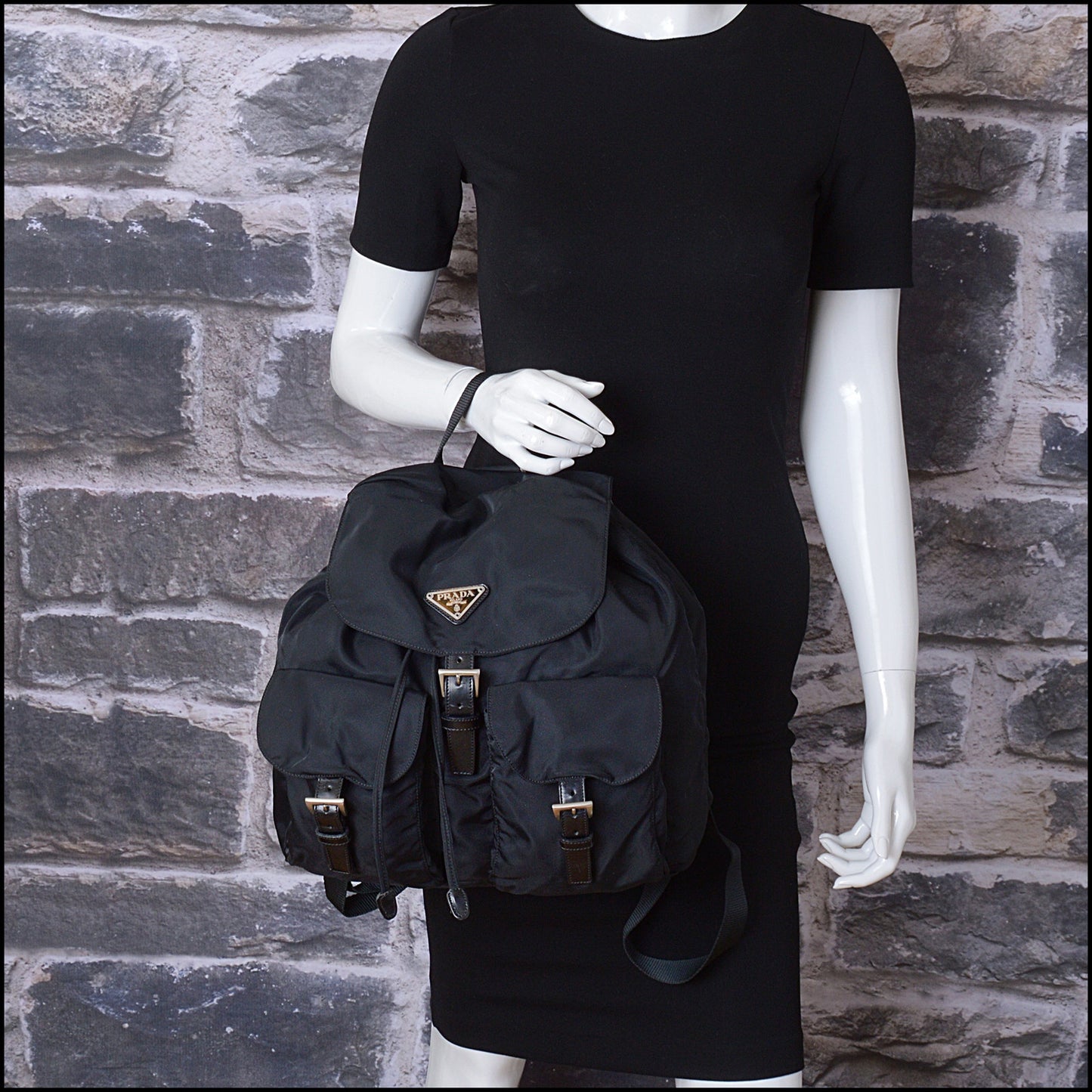 RDC14529 PRADA Tessuto Vela Black Backpack