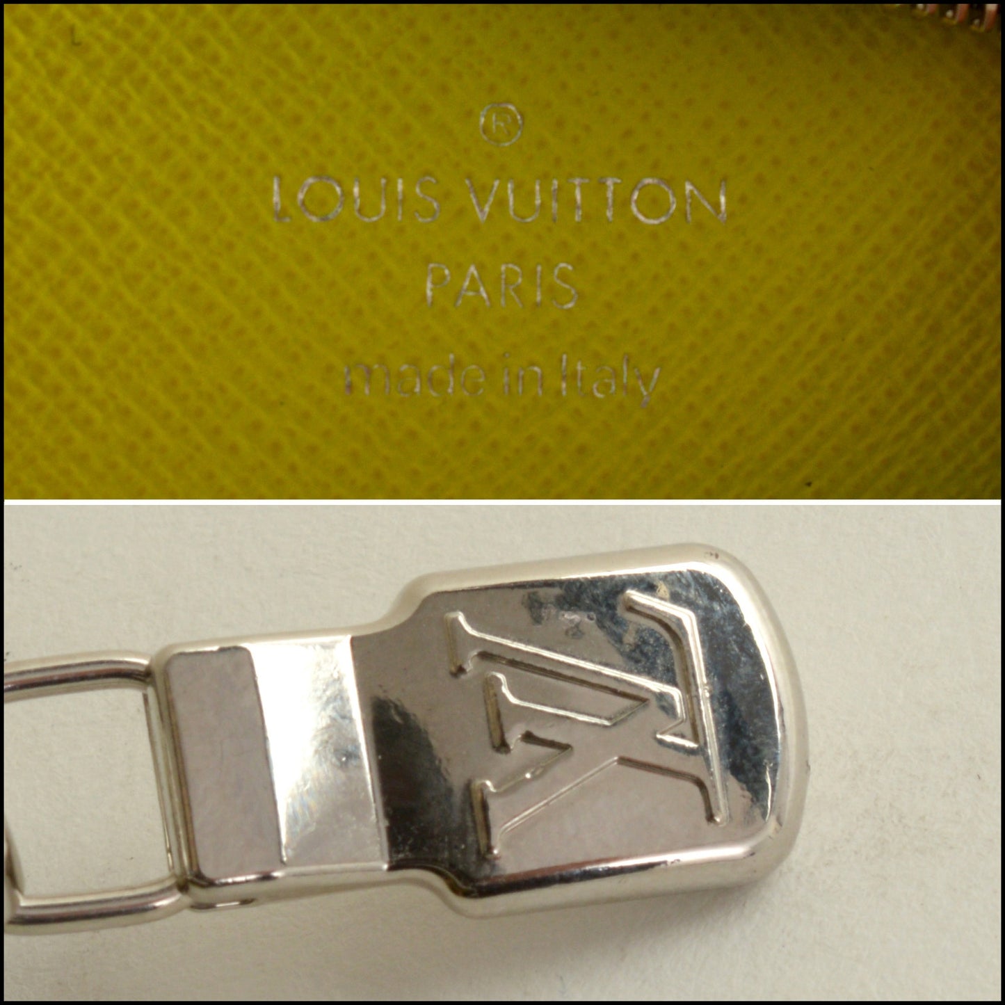 RDC15150 LOUIS VUITTON '19 Lime Green Taigarama Coin & Card Wallet
