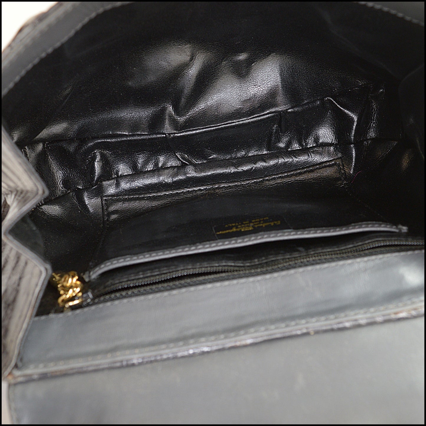 RDC14735 Ferragamo Vintage Grey Crocodile Shoulder Bag
