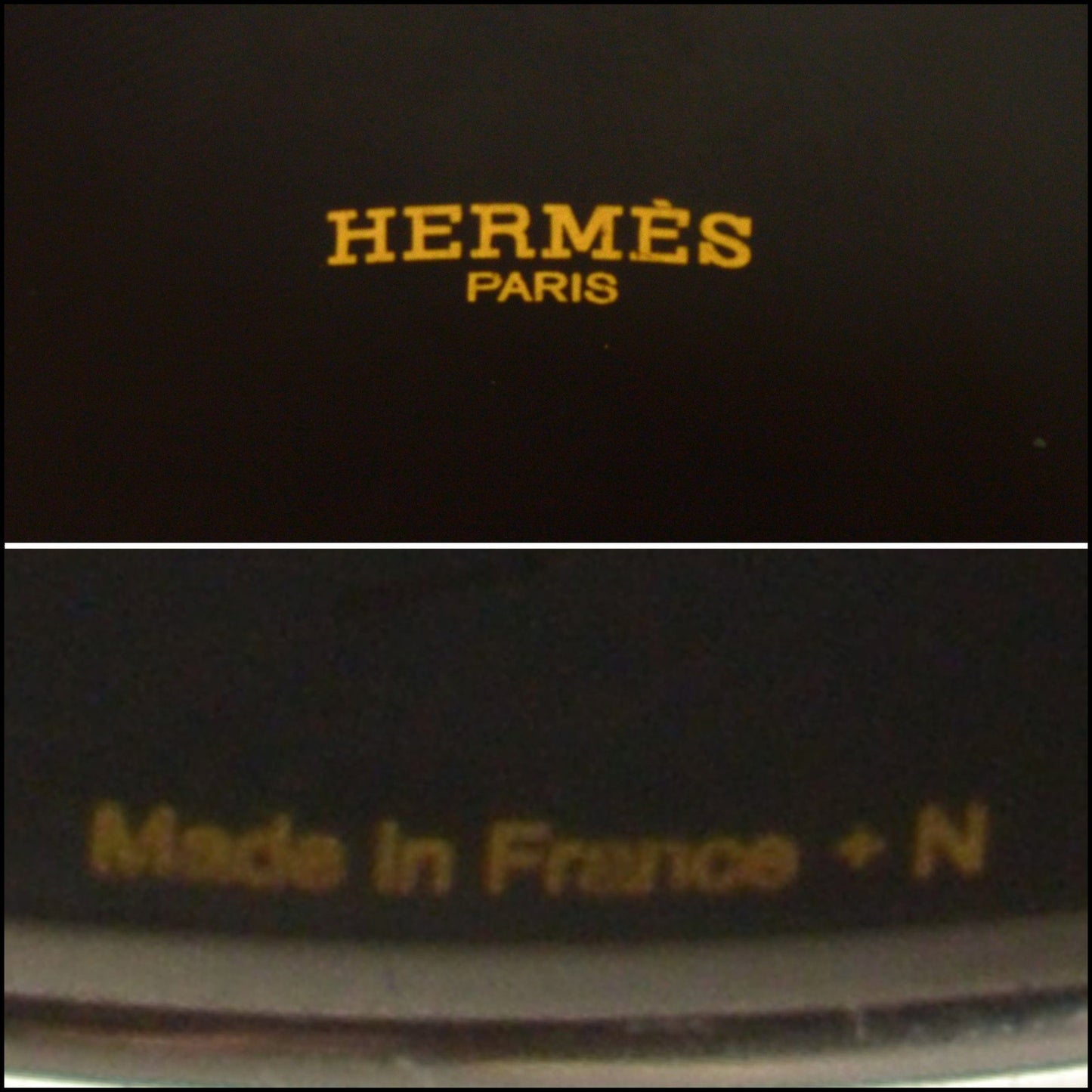 RDC15436 HERMES Blue Quadridge Printed Enamel Extra Wide Bangle Size M T3