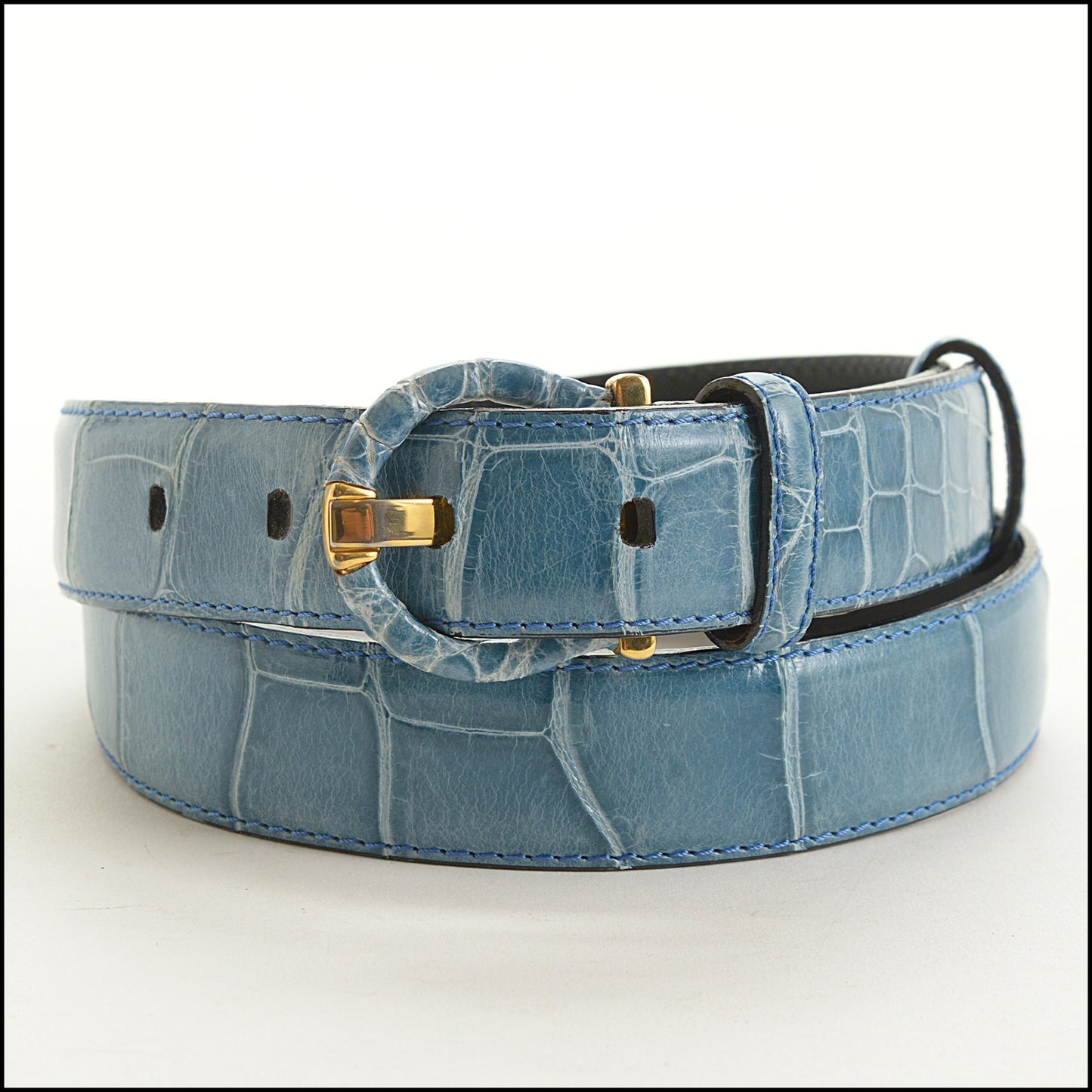 RDC15611 GIORGIO'S of PALM BEACH Blue Alligator Belt Size 95 / 38