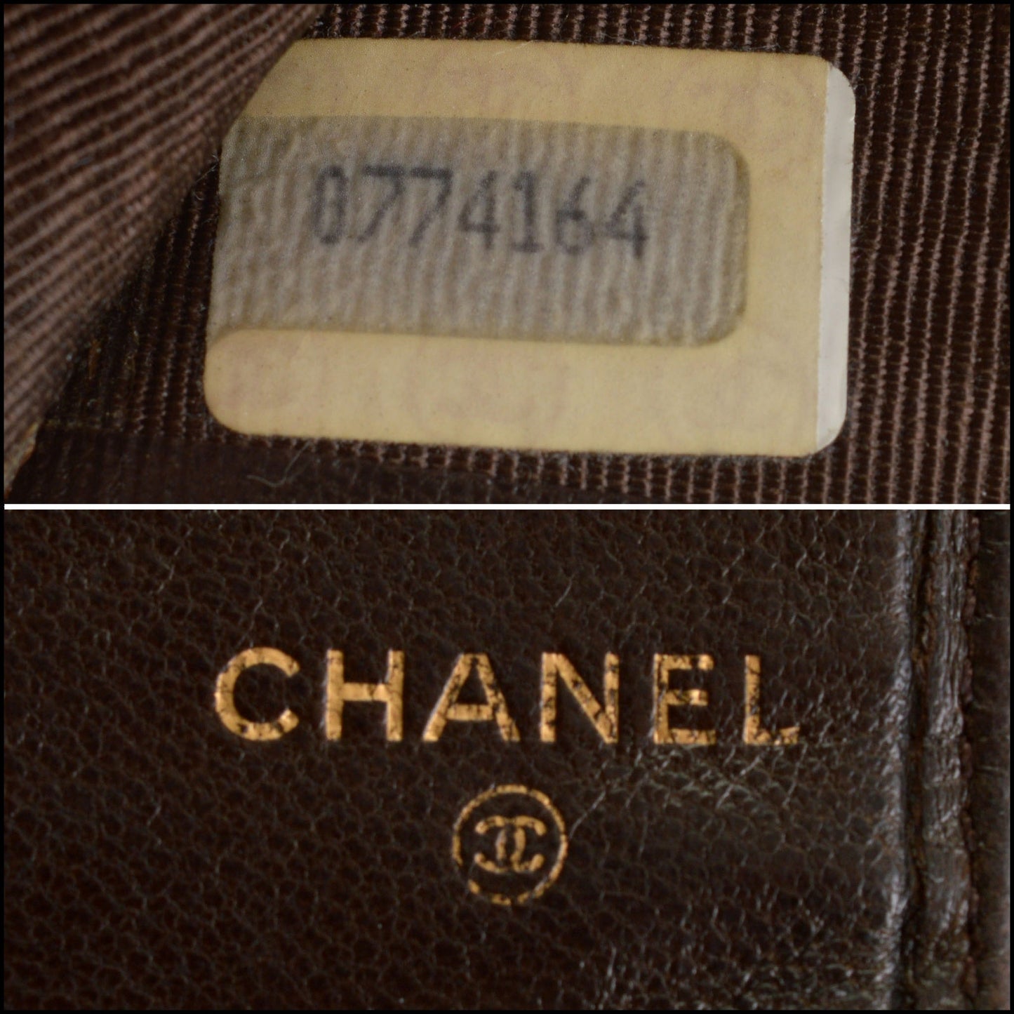 RDC14364 Authentic CHANEL Vintage Dark Brown Lambskin Quilted Long Bifold Wallet