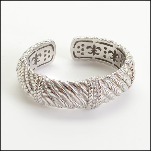 RDC14871 JUDITH RIPKA CZ & Sterling Cable Rope Bracelet size XS-S