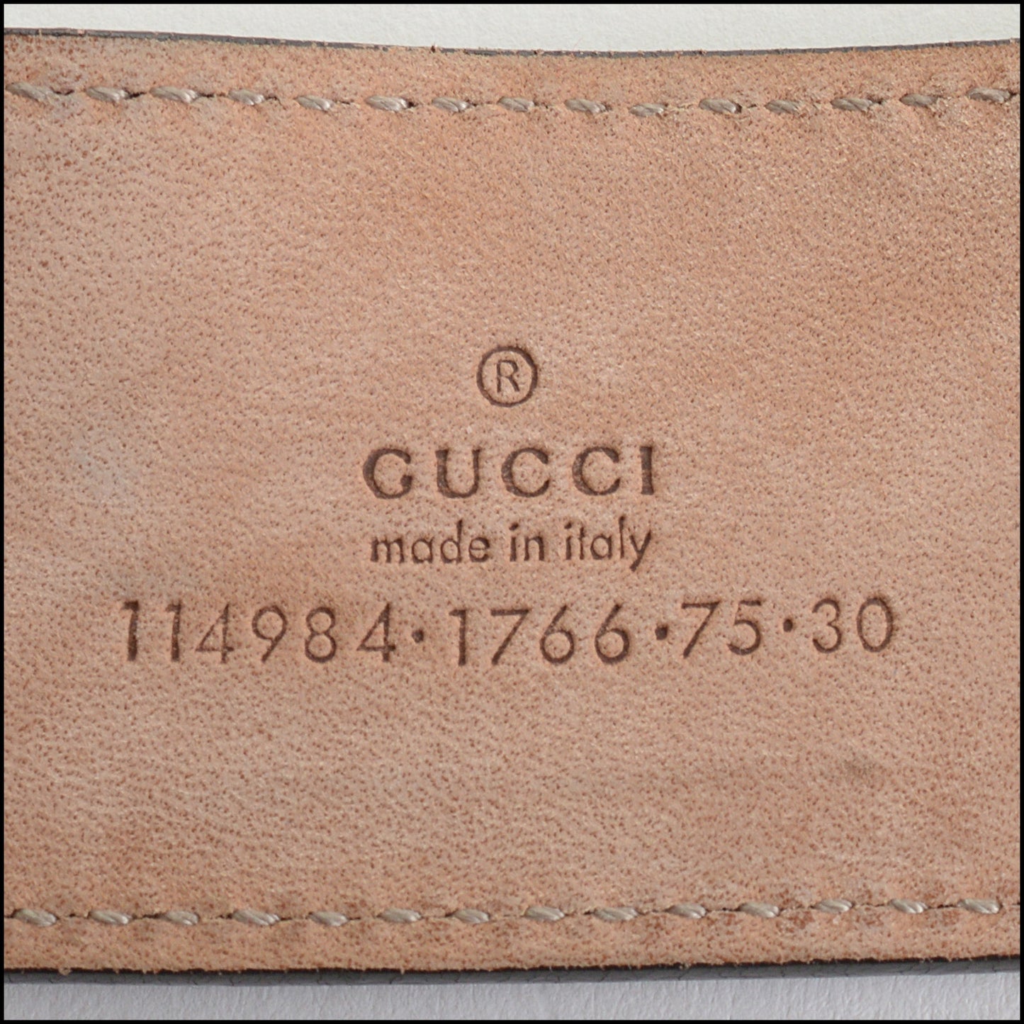 RDC14603 GUCCI Leather Web Stripe Interlocking G Buckle Belt Size 75/30