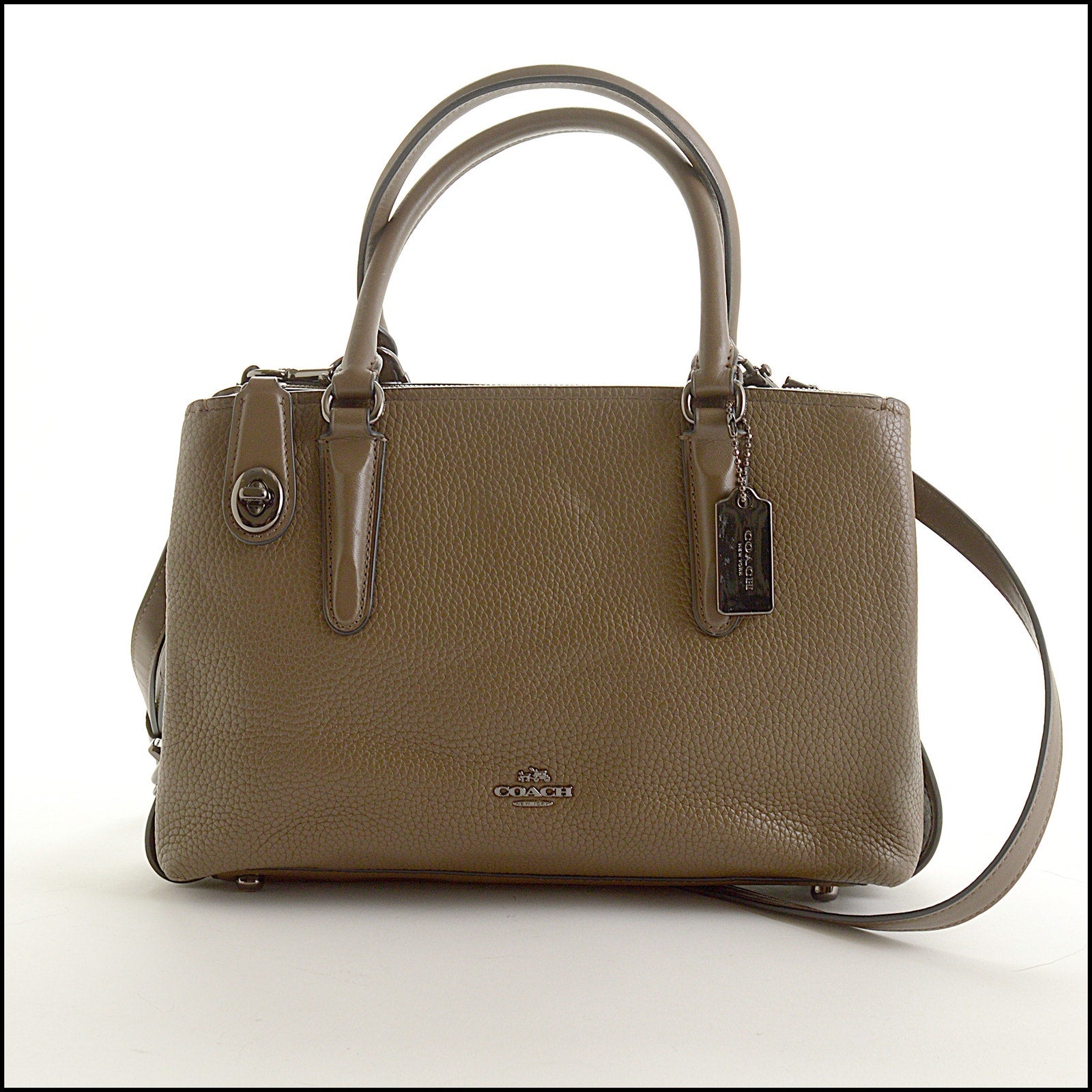 RDC15496 COACH Taupe Pebbled Leather Brooklyn 28 Carryall  display picture 3
