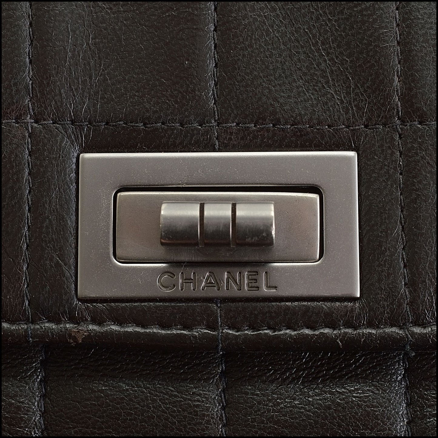 RDC14063 Authentic CHANEL Vintage 2000 Dark Brown Lambskin Mademoiselle Flap Bag
