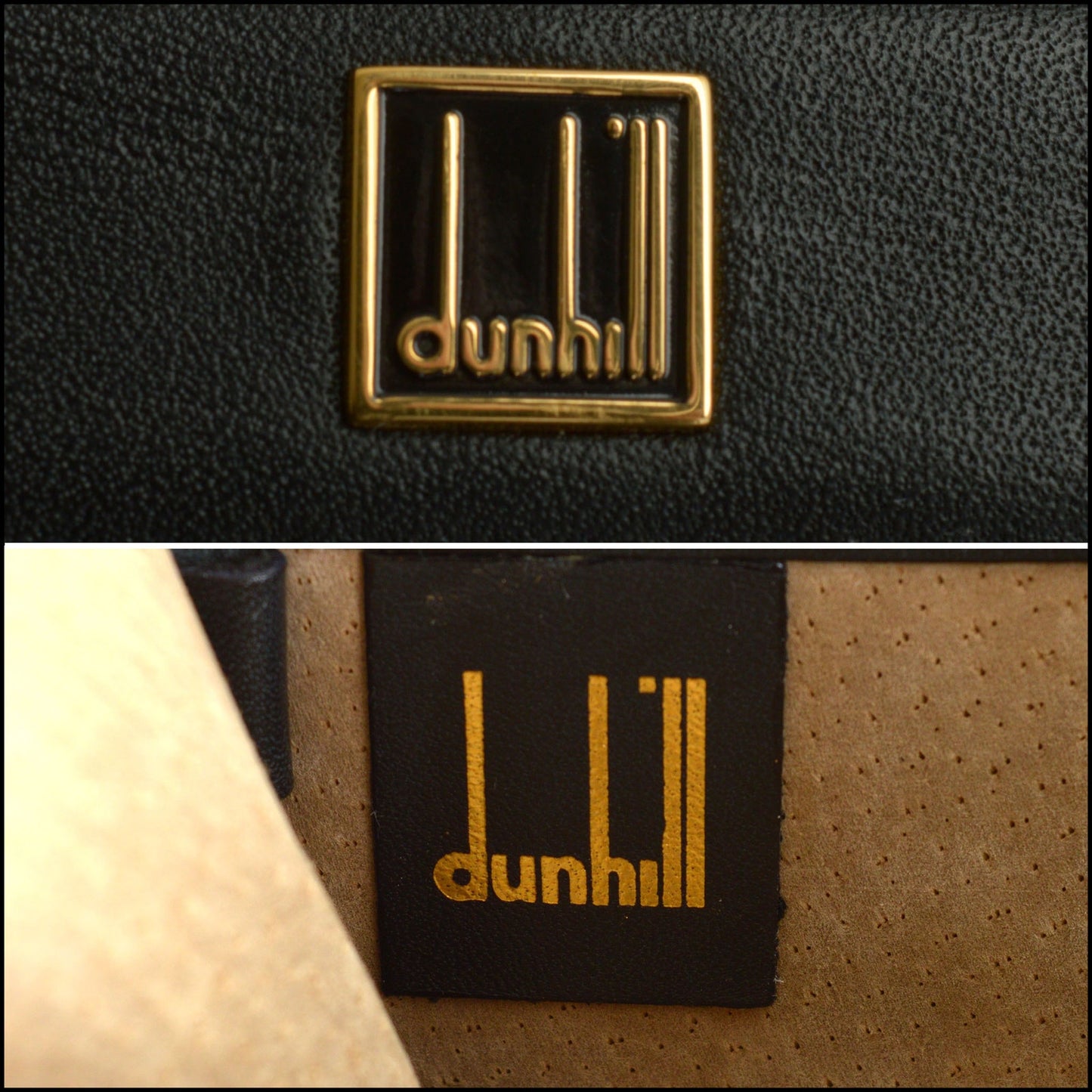 RDC14938 DUNHILL Vintage 90s Black Leather Locking Briefcase