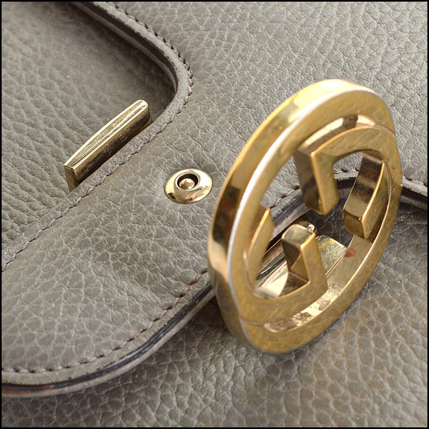 RDC14622 GUCCI Grey Calfskin Interlocking G Small Crossbody Bag