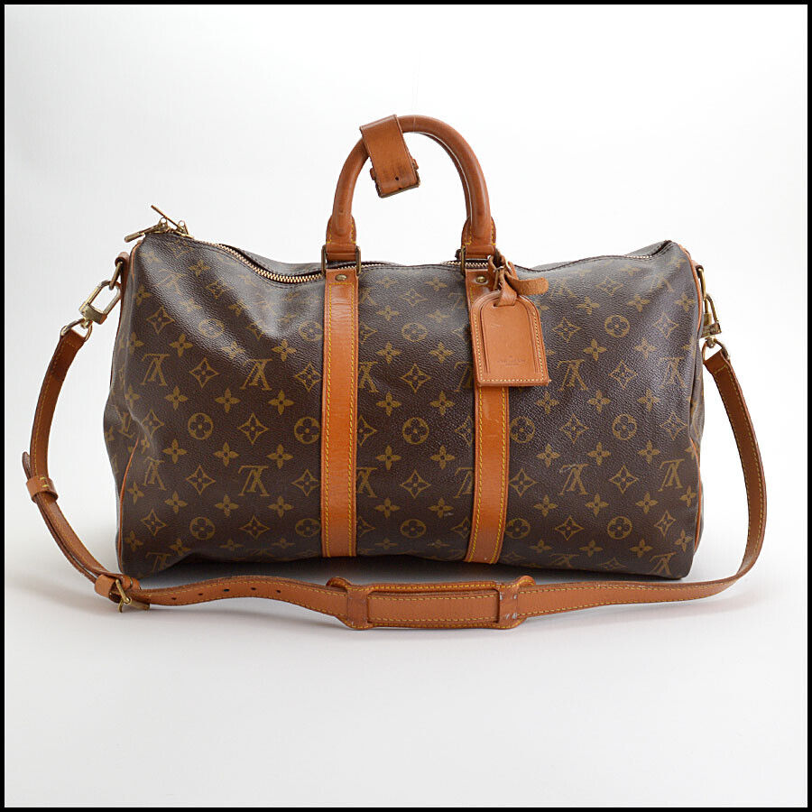 Louis Vuitton Bandouliere Monogram Canvas Keepall 45