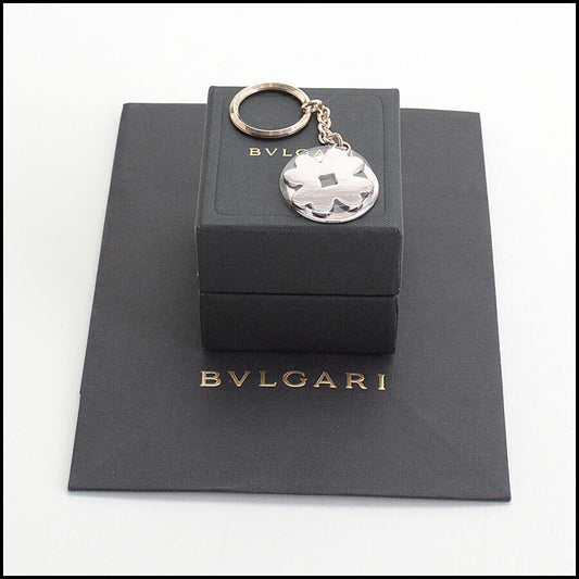 RDC13363 Authentic BVLGARI Sterling Silver Clover Flower Charm Key Chain