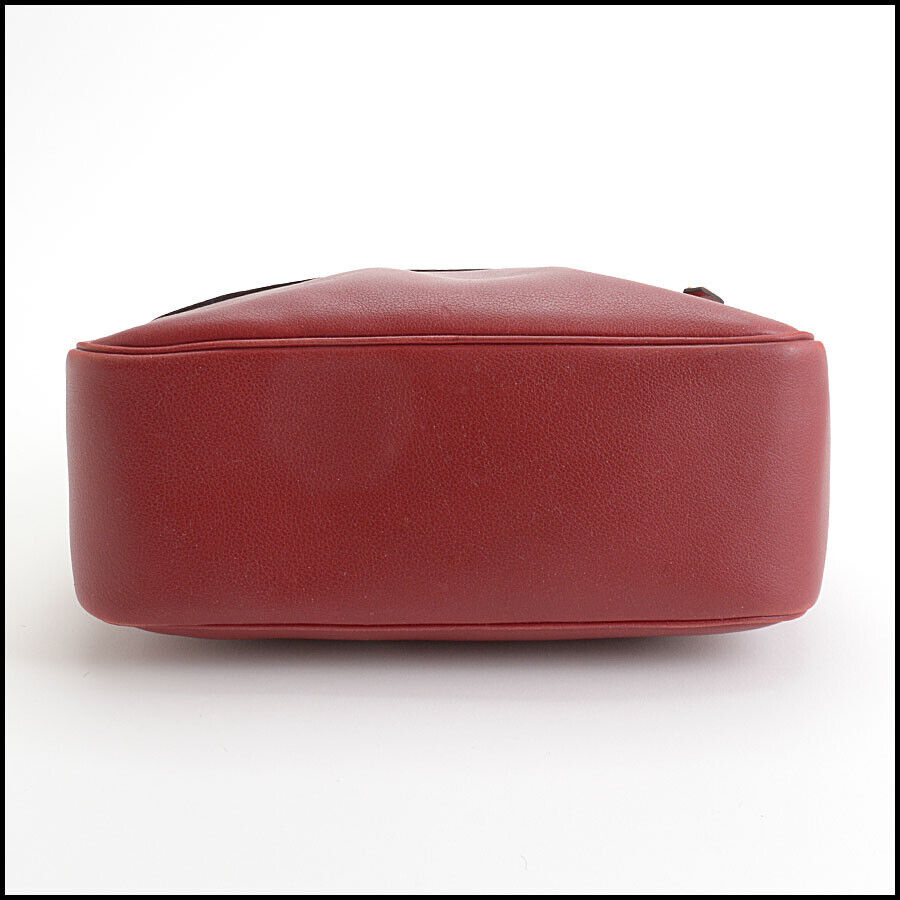 RDC13374 Authentic DELVAUX Red Leather Small Bowler Bag