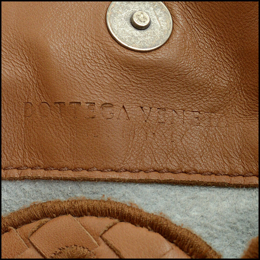 RDC12096 Authentic BOTTEGA VENETA Brown Intrecciato Scalloped Top Satchel Bag