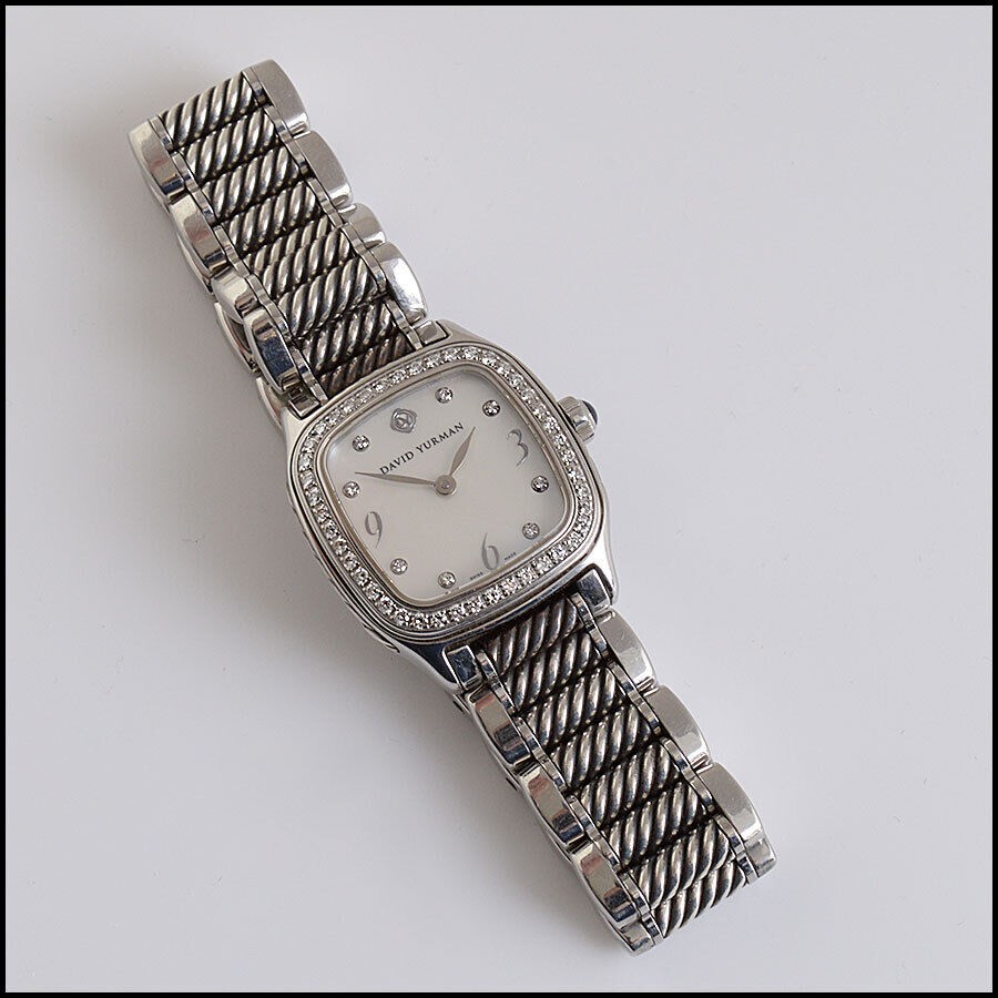 RDC13378 Authentic DAVID YURMAN Mother of Pearl Diamond Bezel Cable Watch