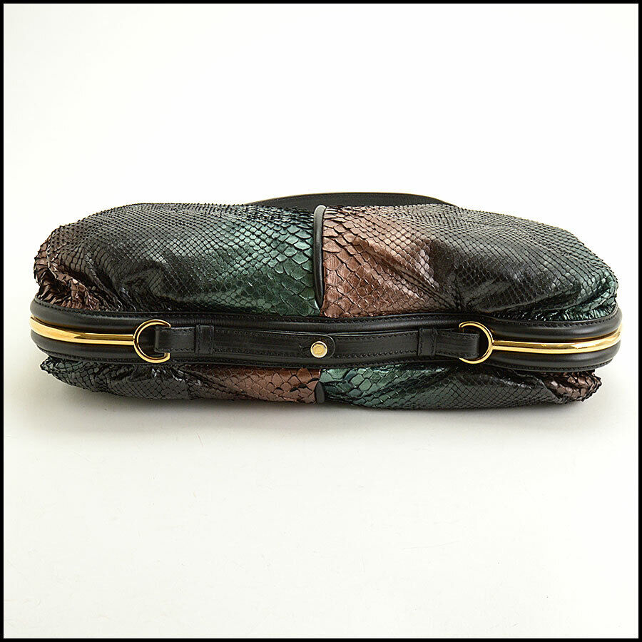 RDC12100 Authentic JIMMY CHOO Tricolor Python Ayse Large Hobo Bag