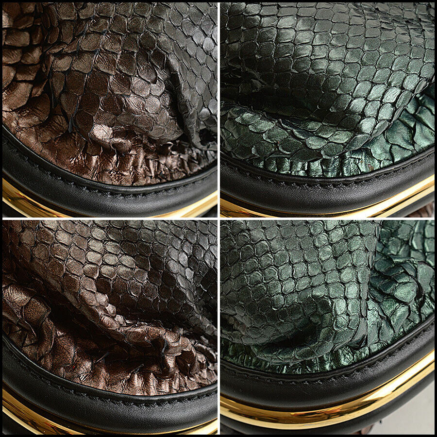 RDC12100 Authentic JIMMY CHOO Tricolor Python Ayse Large Hobo Bag