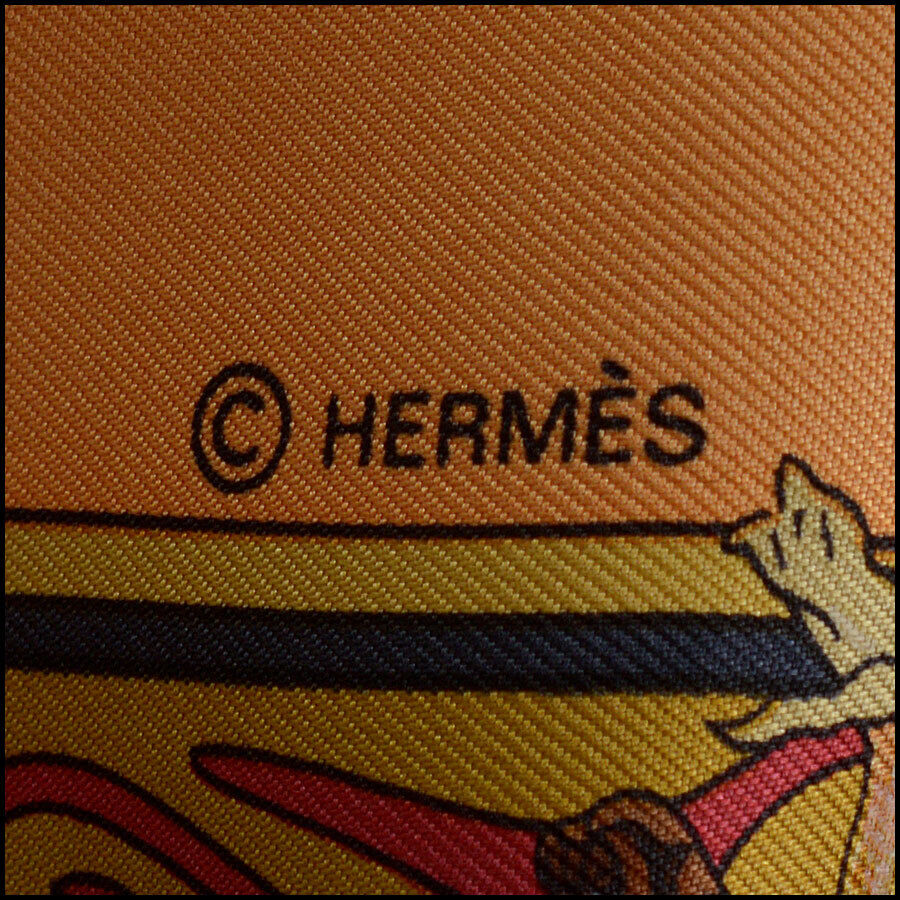 RDC12674 Authentic Hermes Vintage Teal Blue/Green Golden Kachinas Silk Scarf
